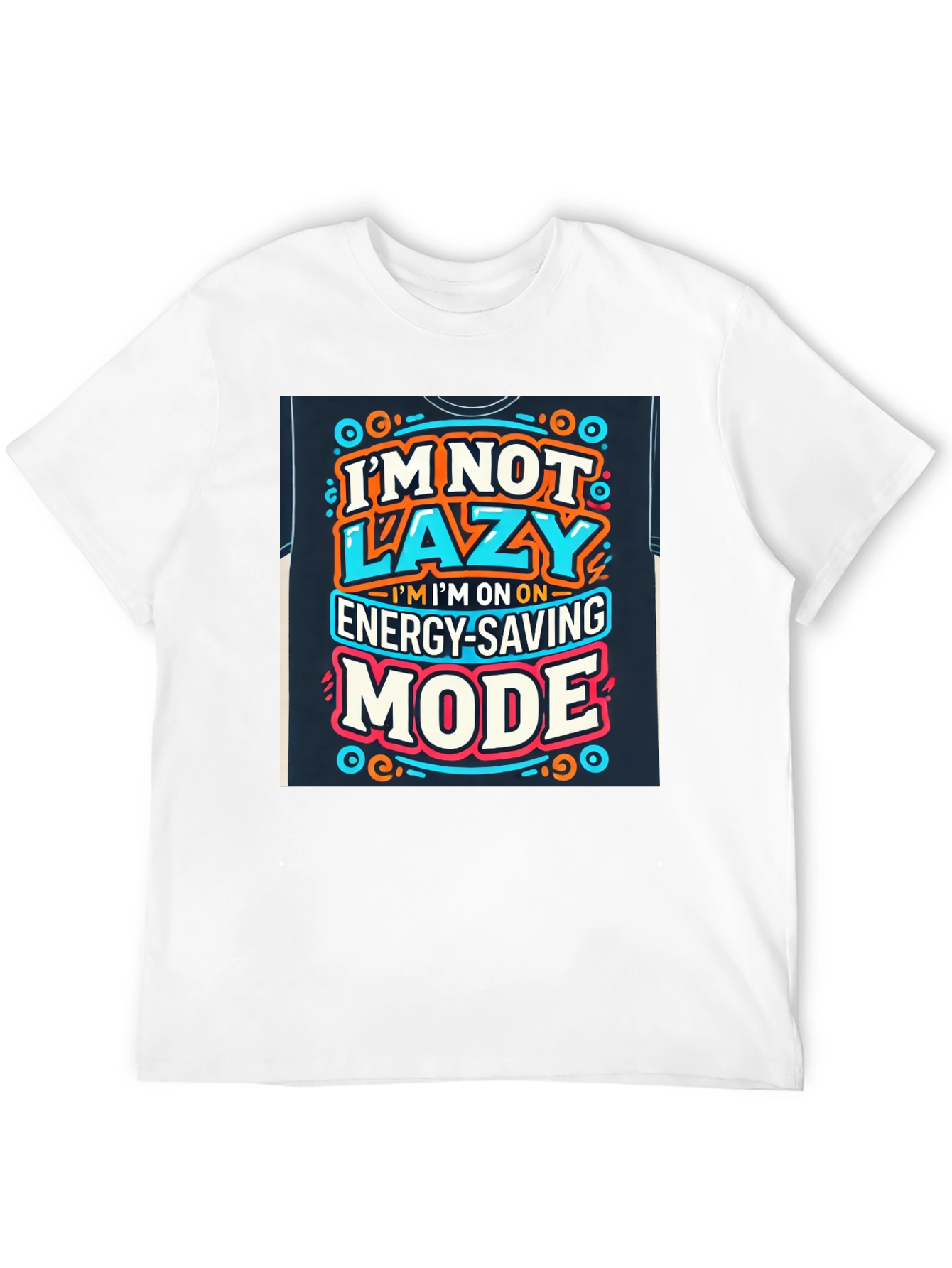 Black Energy Saving Mode Graphic Tee - Lazy Humor T-Shirt view 12