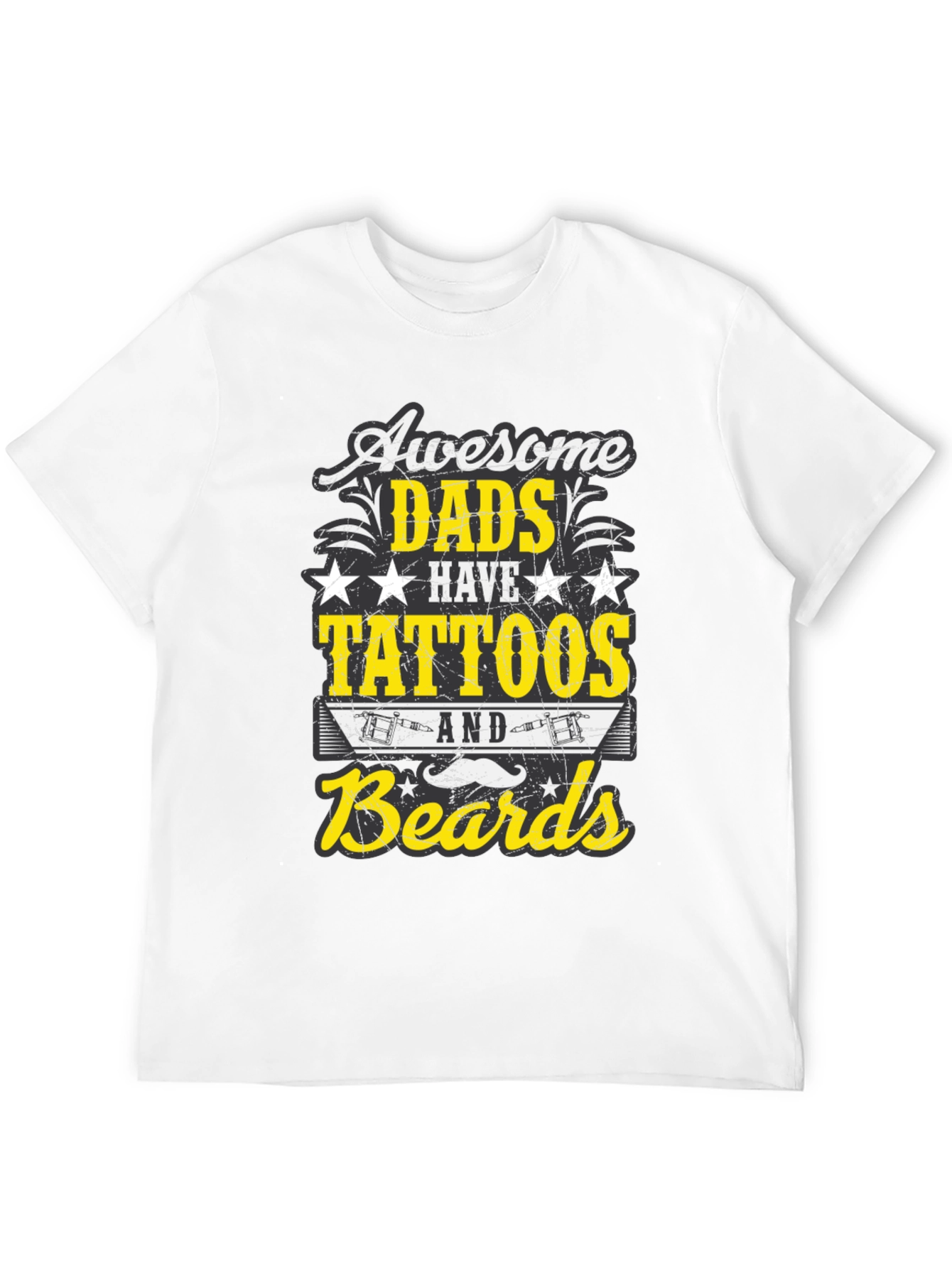 Black Awesome Dads Tattoos & Beards T-Shirt view 12