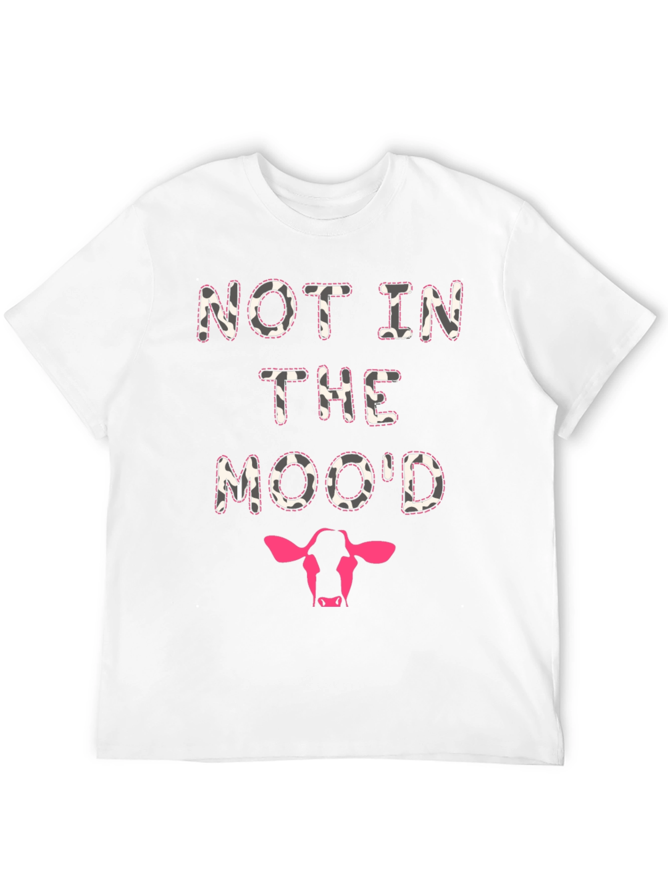 Black Not In The Mood Cow Print T-Shirt view 12