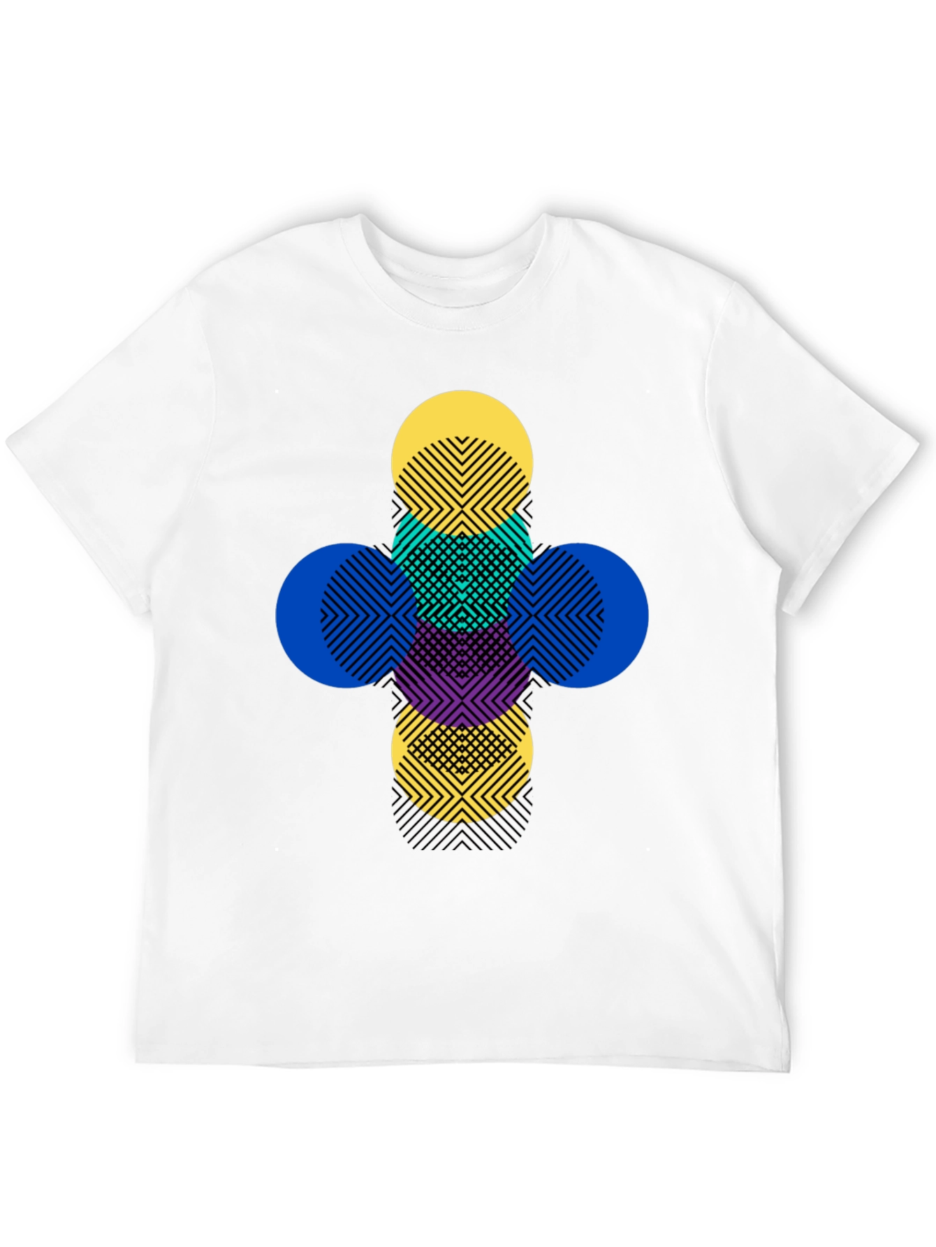 Black Geometric Circles Graphic Tee - Modern Pattern T-Shirt view 12