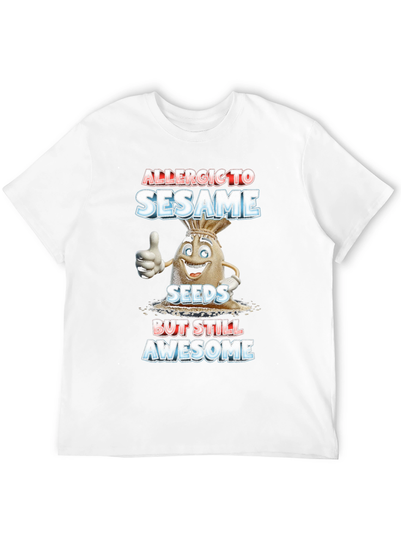 Black Allergic To Sesame T-Shirt Funny Graphic Tee view 12