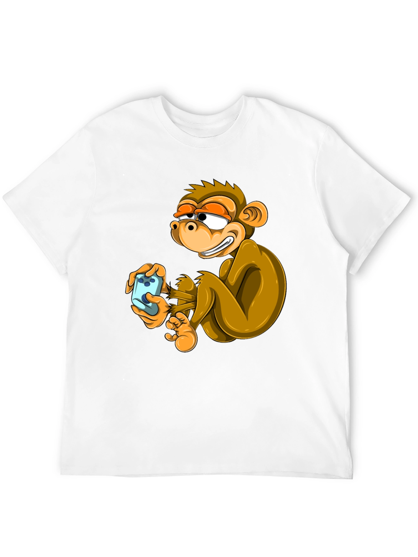 Black Funny Monkey Graphic Tee - Black Cotton T-Shirt view 12