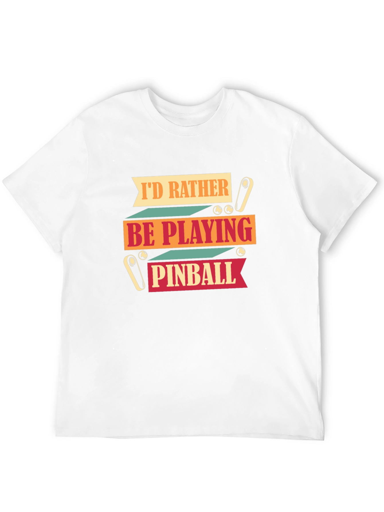 Black I'd Rather Be Playing Pinball Graphic T-Shirt view 12