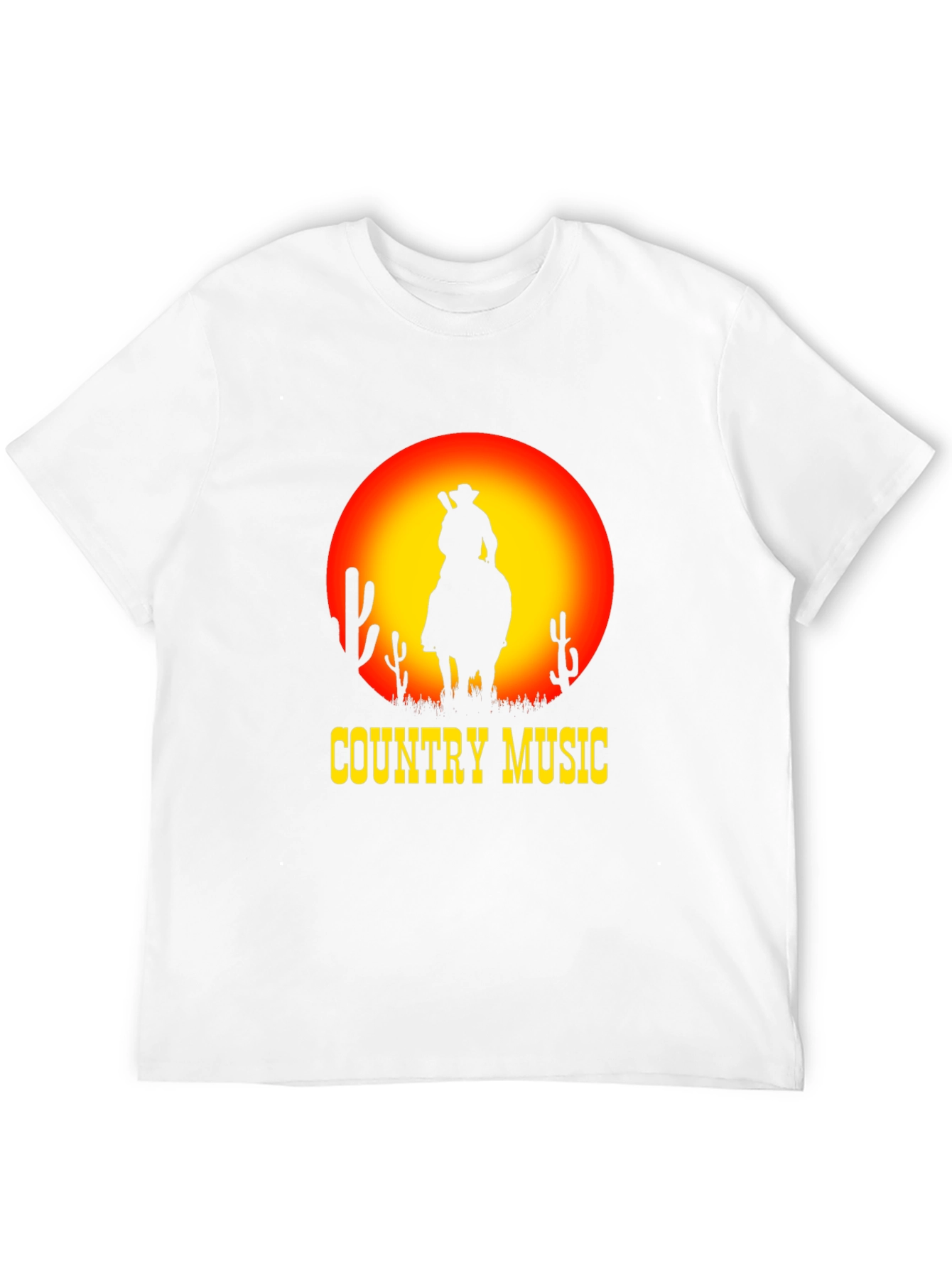 Black Country Music Sunset Cowboy Black T-Shirt view 12