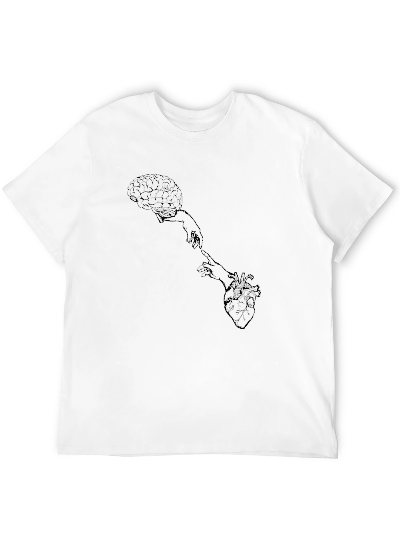 Black Brain & Heart Connection T-Shirt - Black Cotton view 12