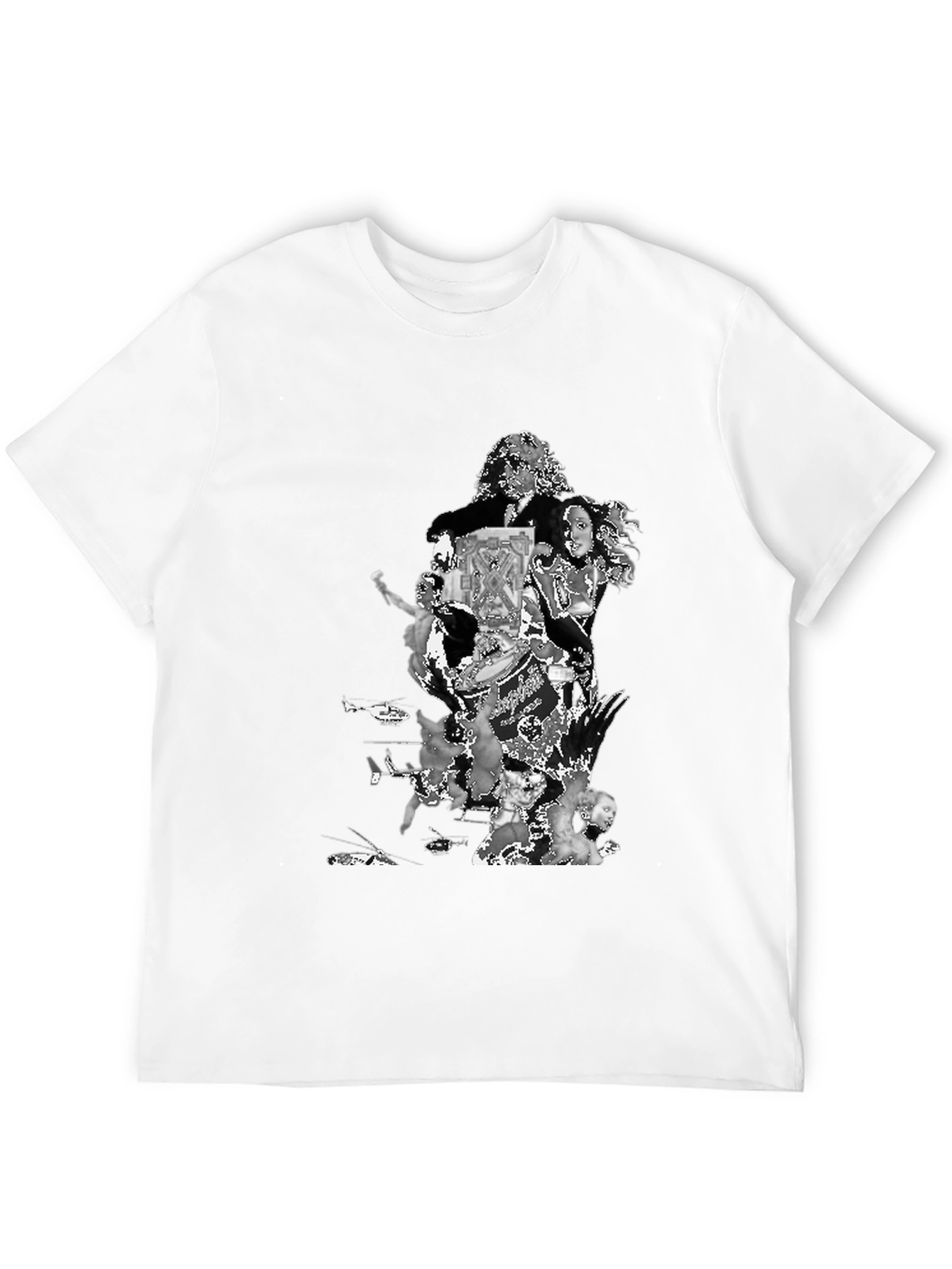 Black Retro Collage Graphic T-Shirt - Black view 12