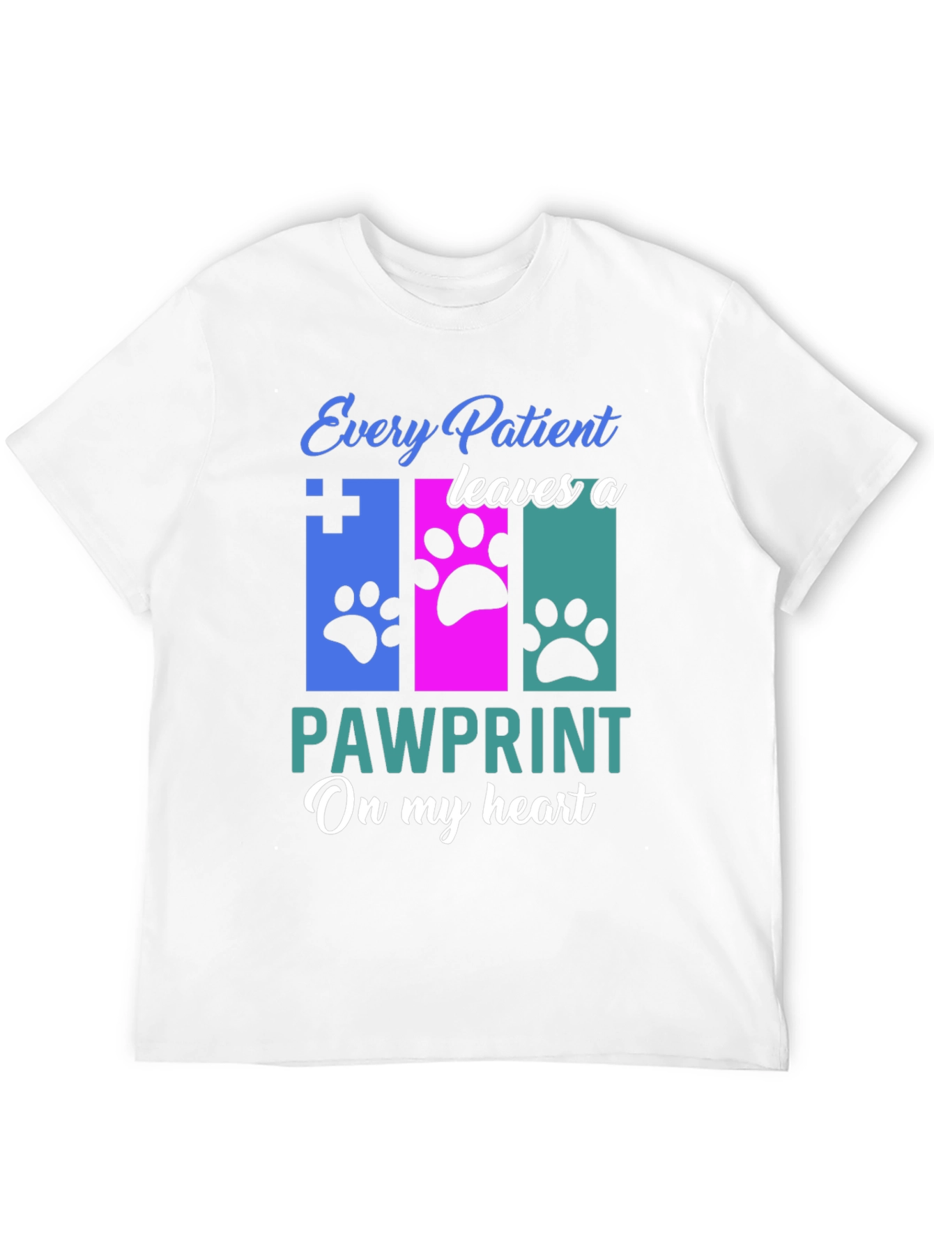 Black Veterinarian Paw Print T-Shirt - Animal Lover Gift view 12
