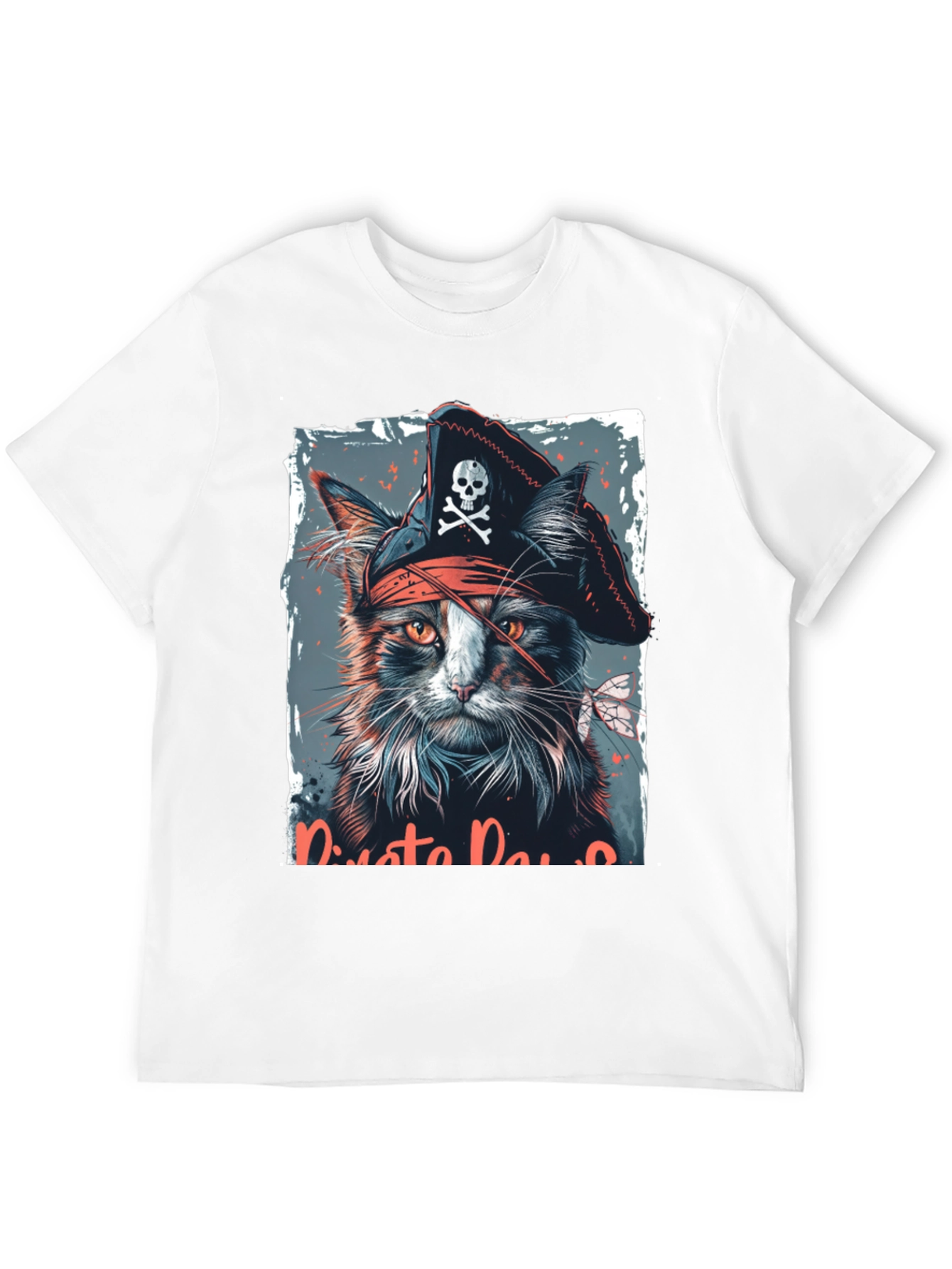 Black Pirate Cat Graphic T-Shirt - Black view 12