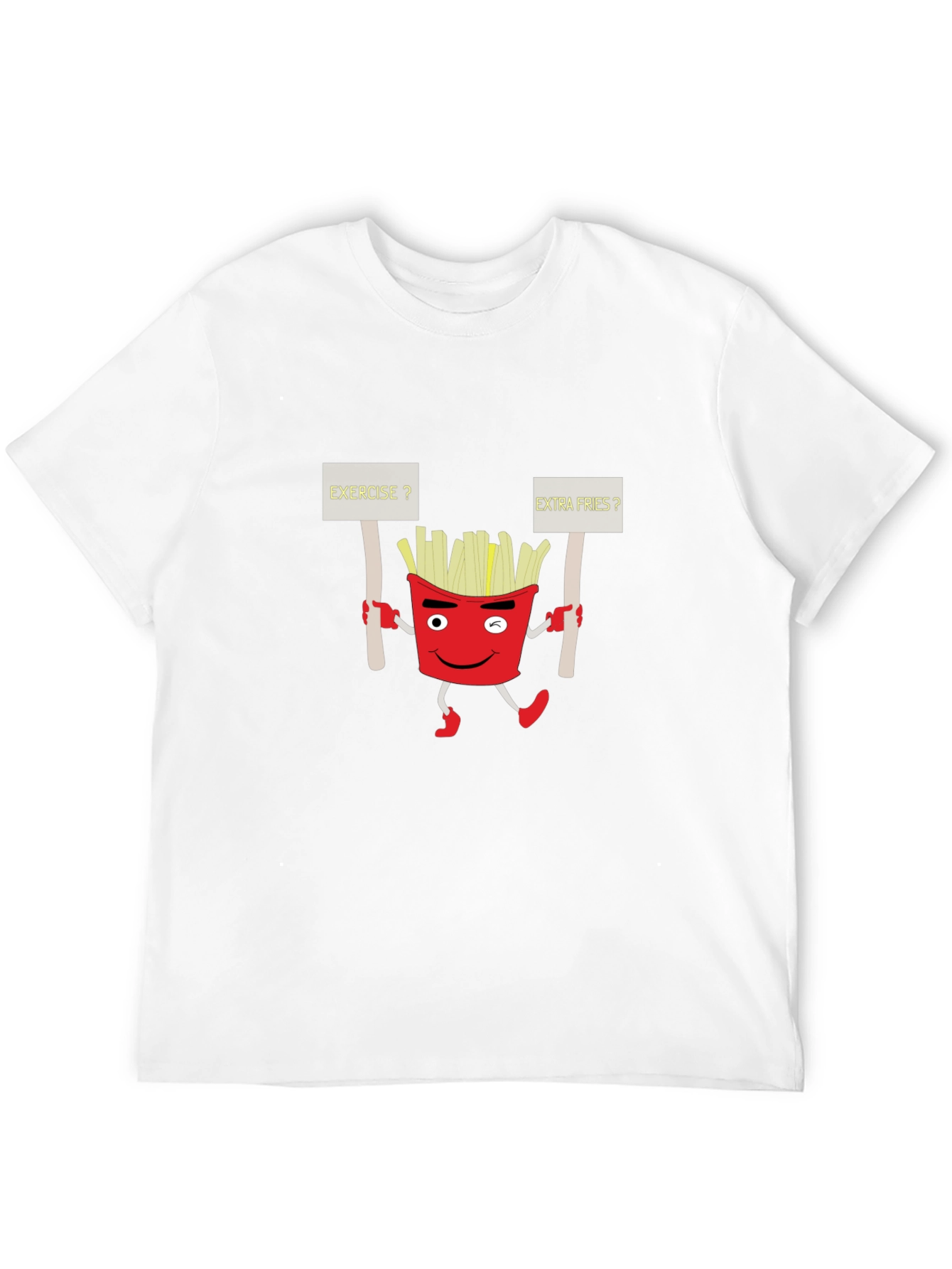 Black Funny French Fries T-Shirt view 12