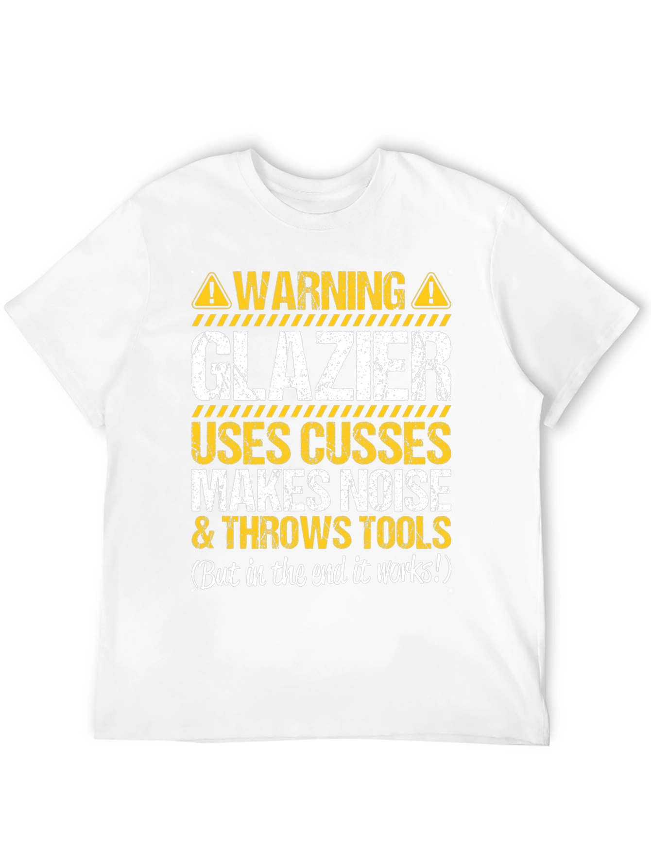 Black Warning Glazier T-Shirt: Funny & Bold view 12
