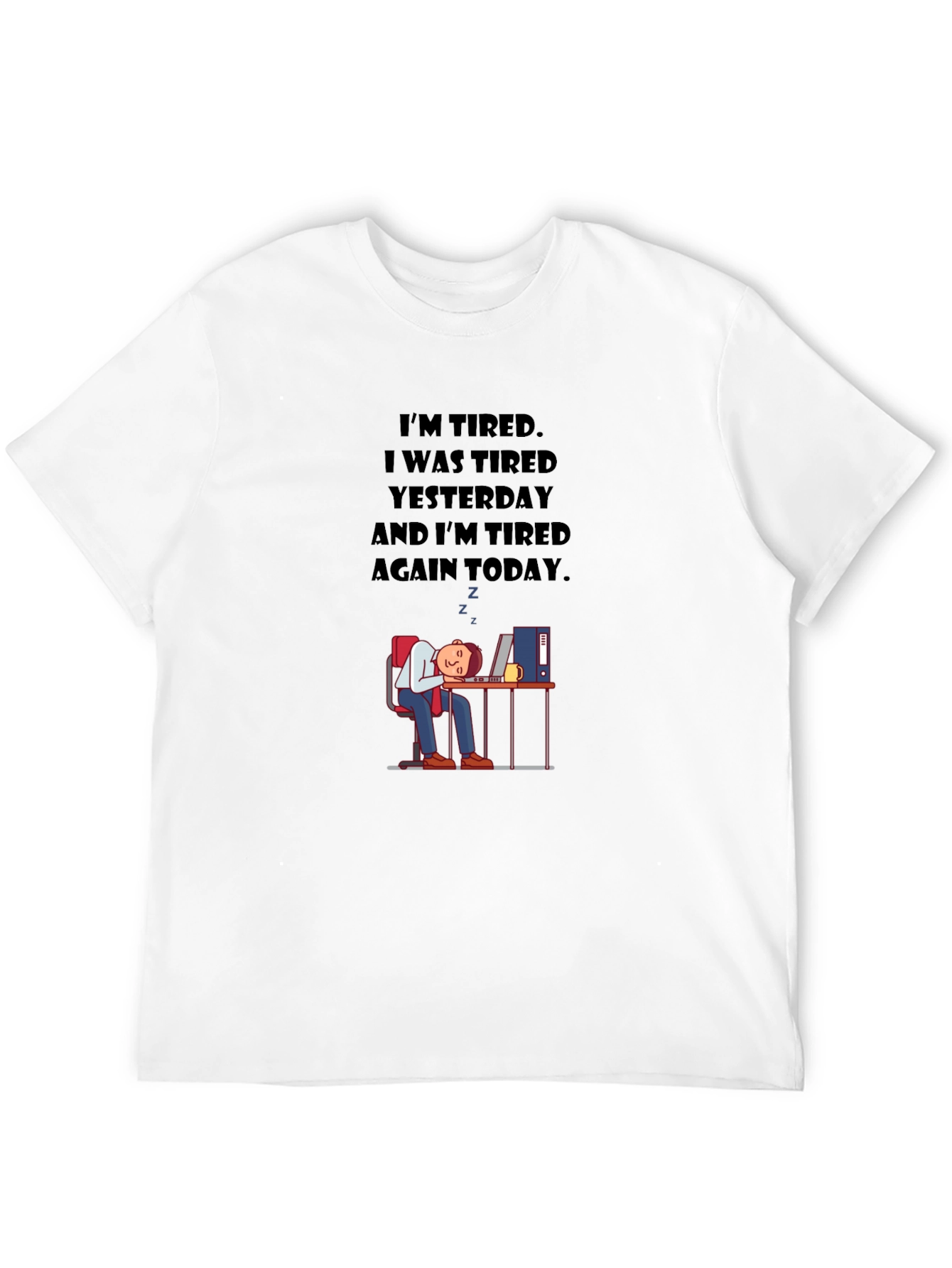 Black I'm Tired Graphic Tee - Men's Black T-Shirt view 12