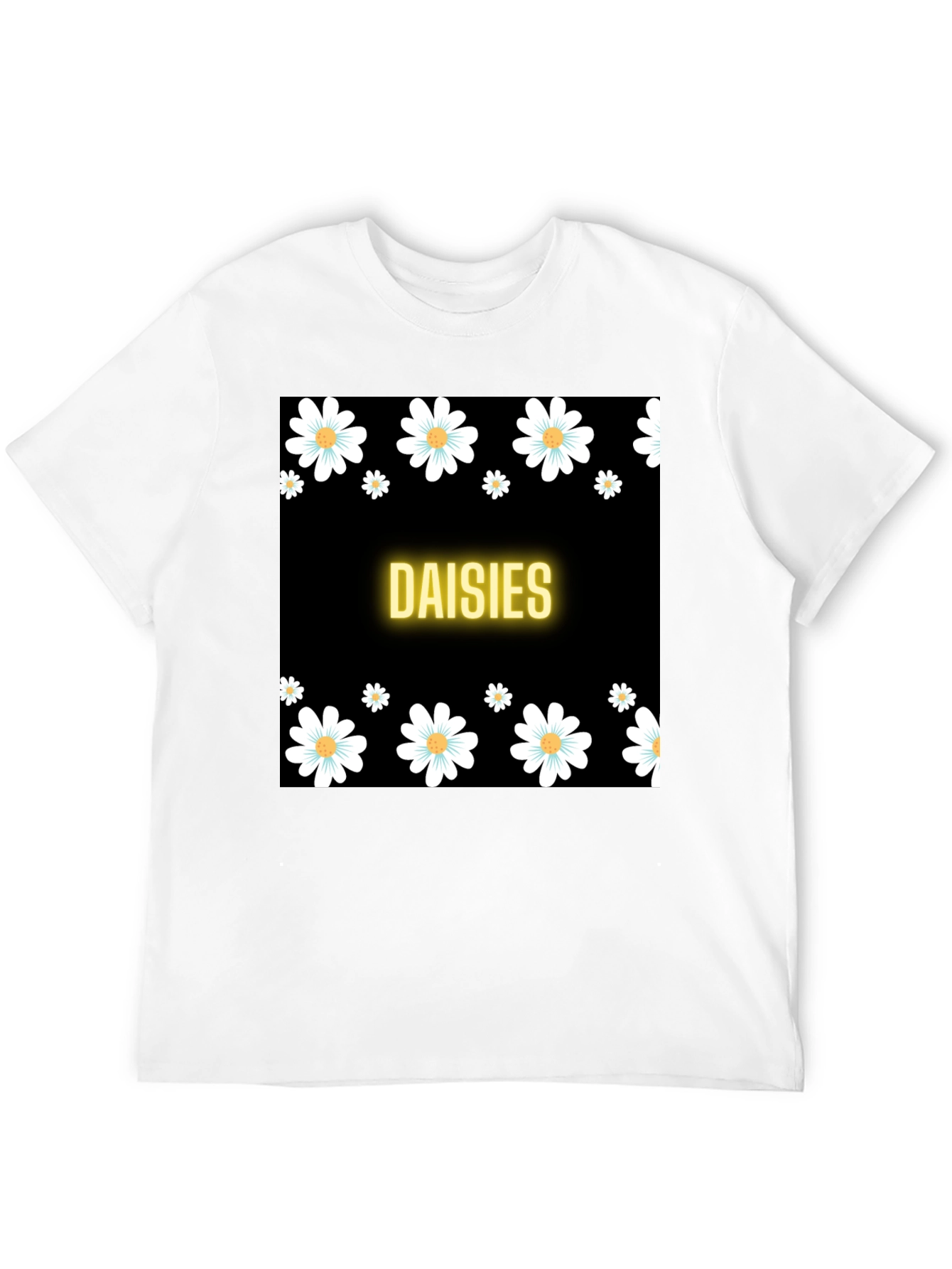Black Daisies Black T-Shirt view 12