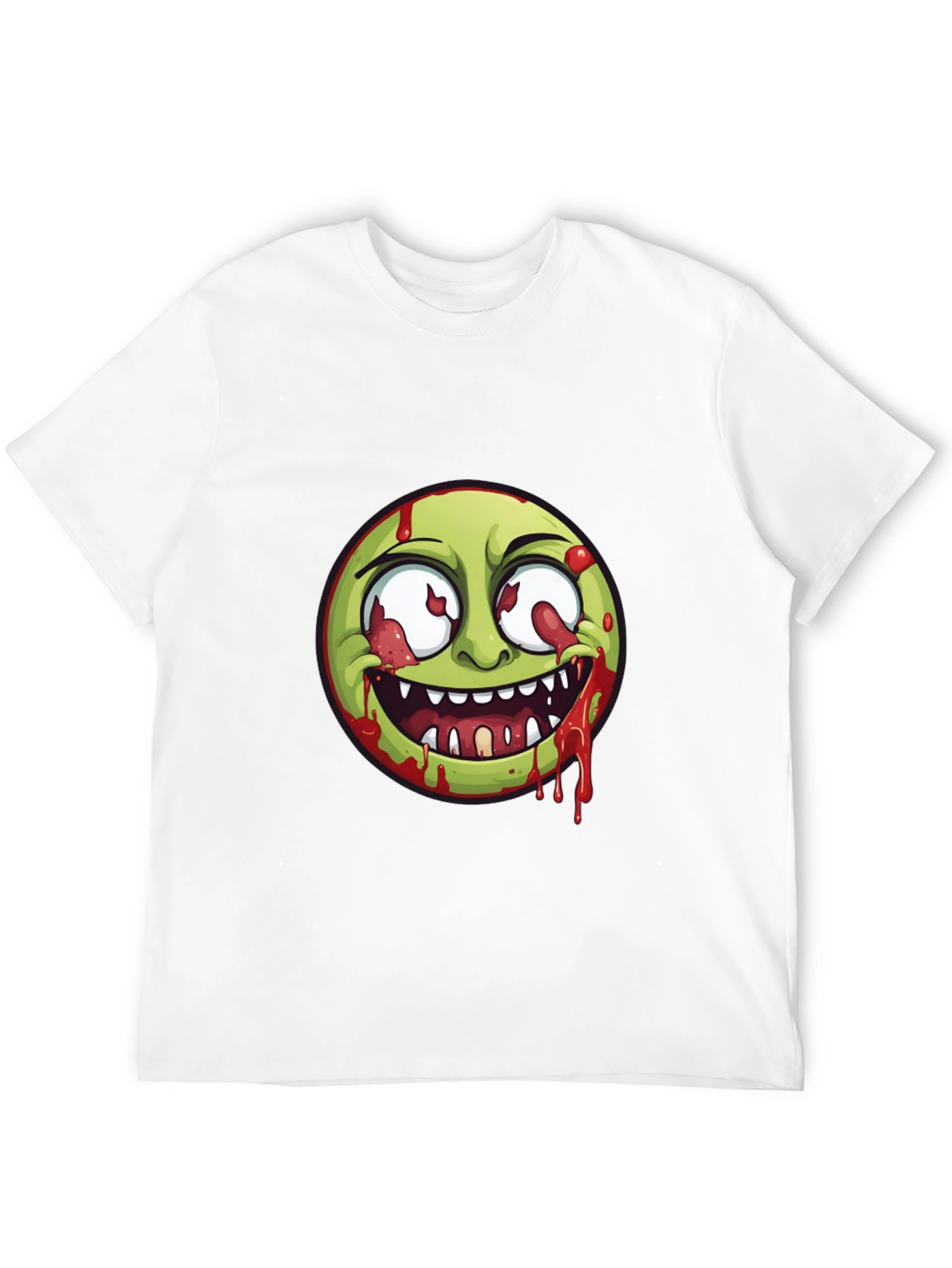 Black Zombie Emoji Graphic Print T-Shirt view 12