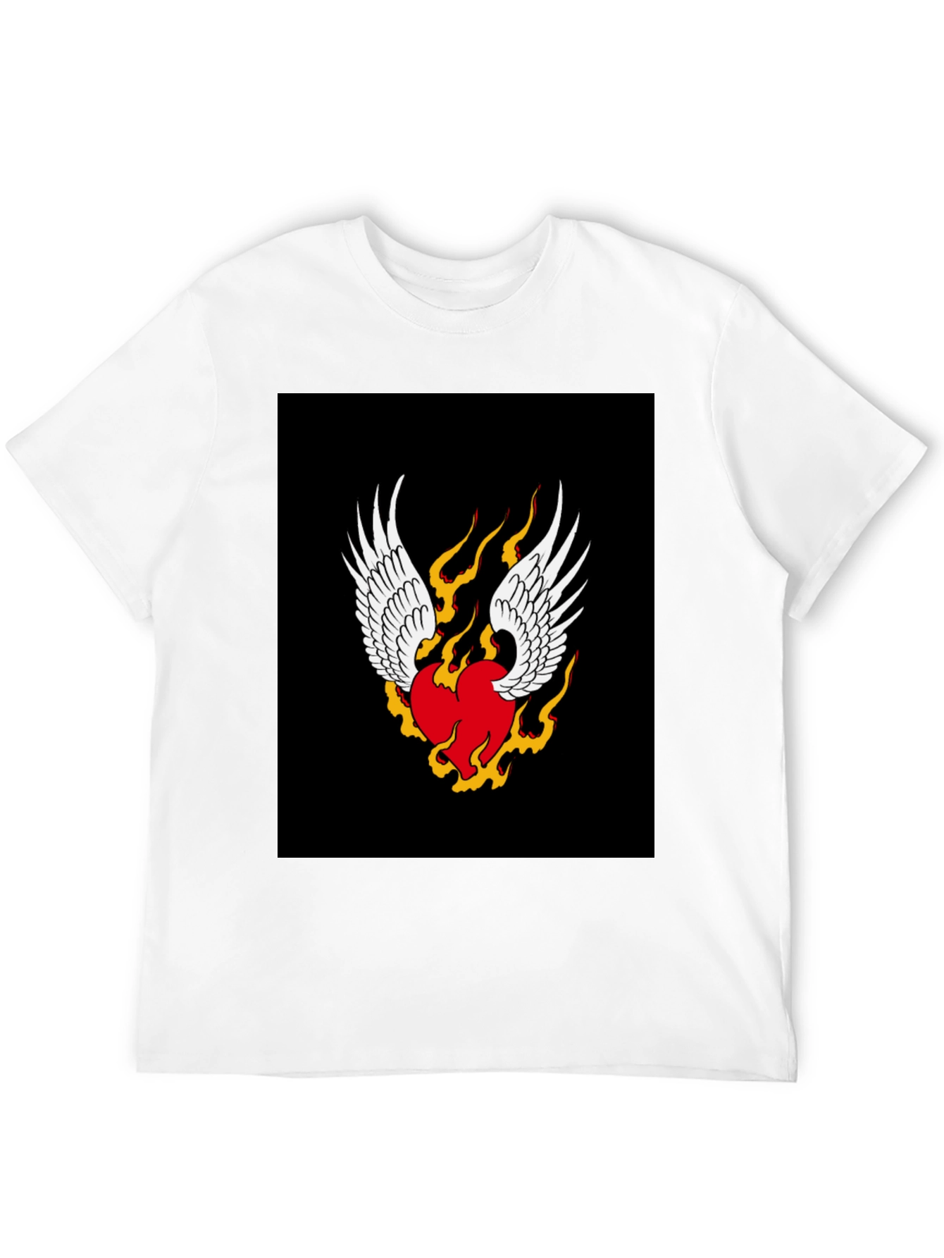 Black Winged Heart Graphic T-Shirt - Classic Black view 12