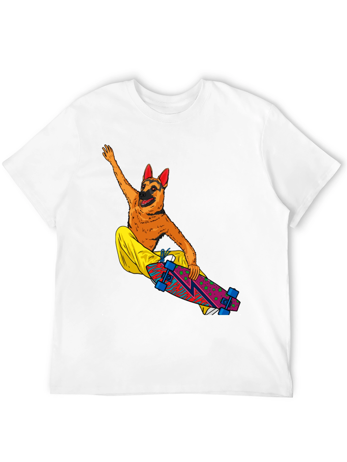 Black Dog Riding Skateboard Graphic T-Shirt view 12