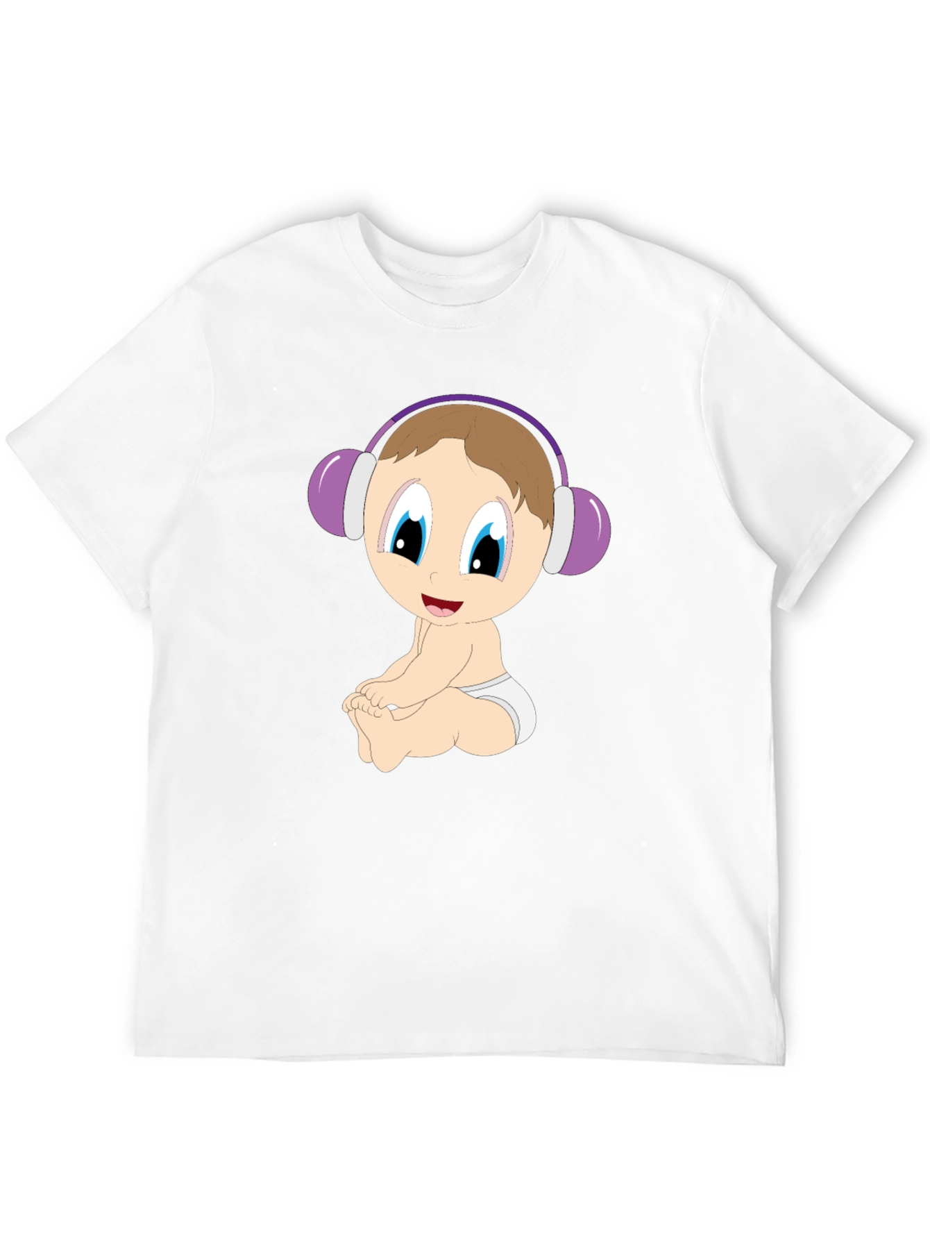Black Baby DJ Cartoon Black T-Shirt view 12