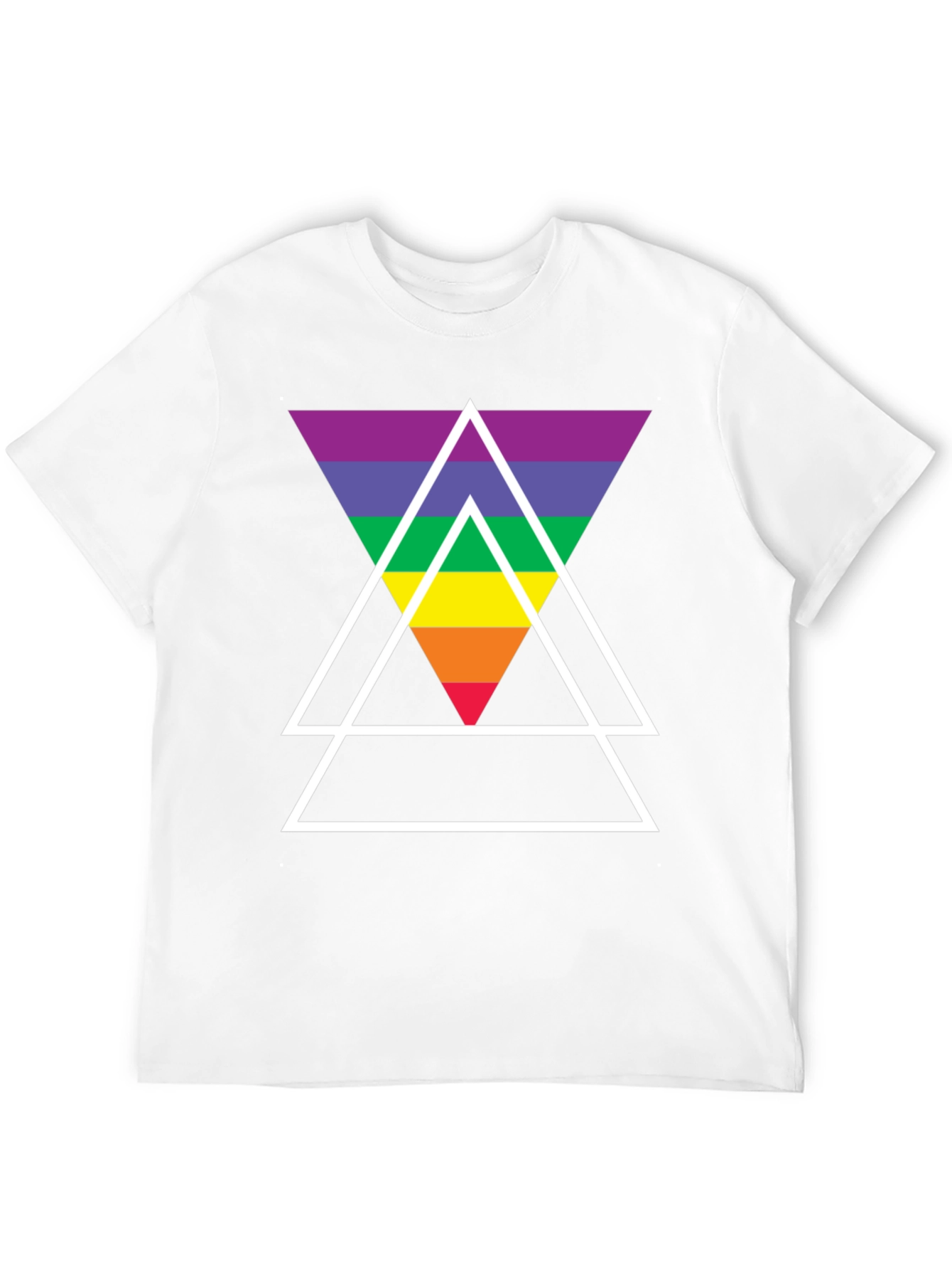 Black Rainbow Triangle Graphic Tee - Stylish Casual Wear view 12