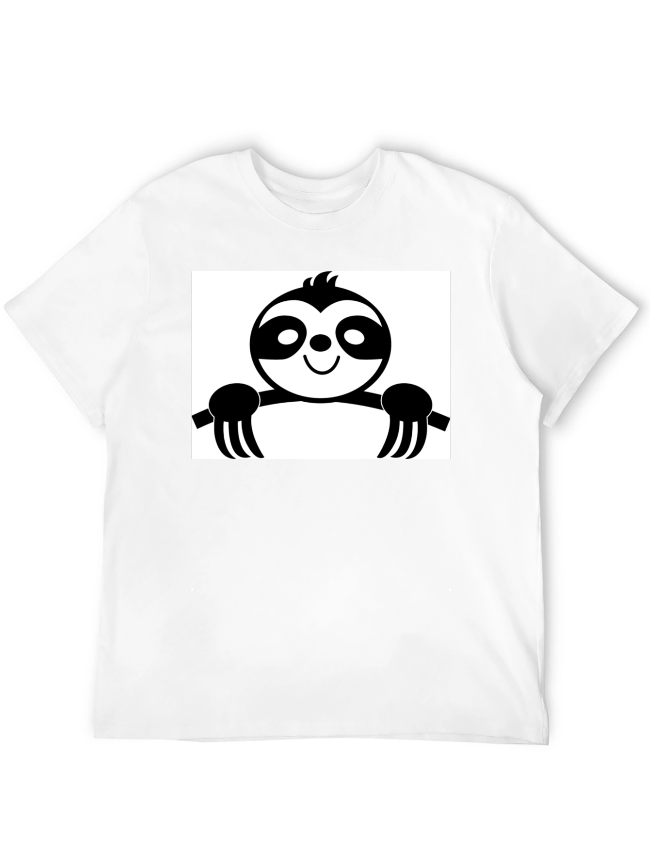 Black Sloth Graphic Tee - Black Cotton Casual Shirt view 12