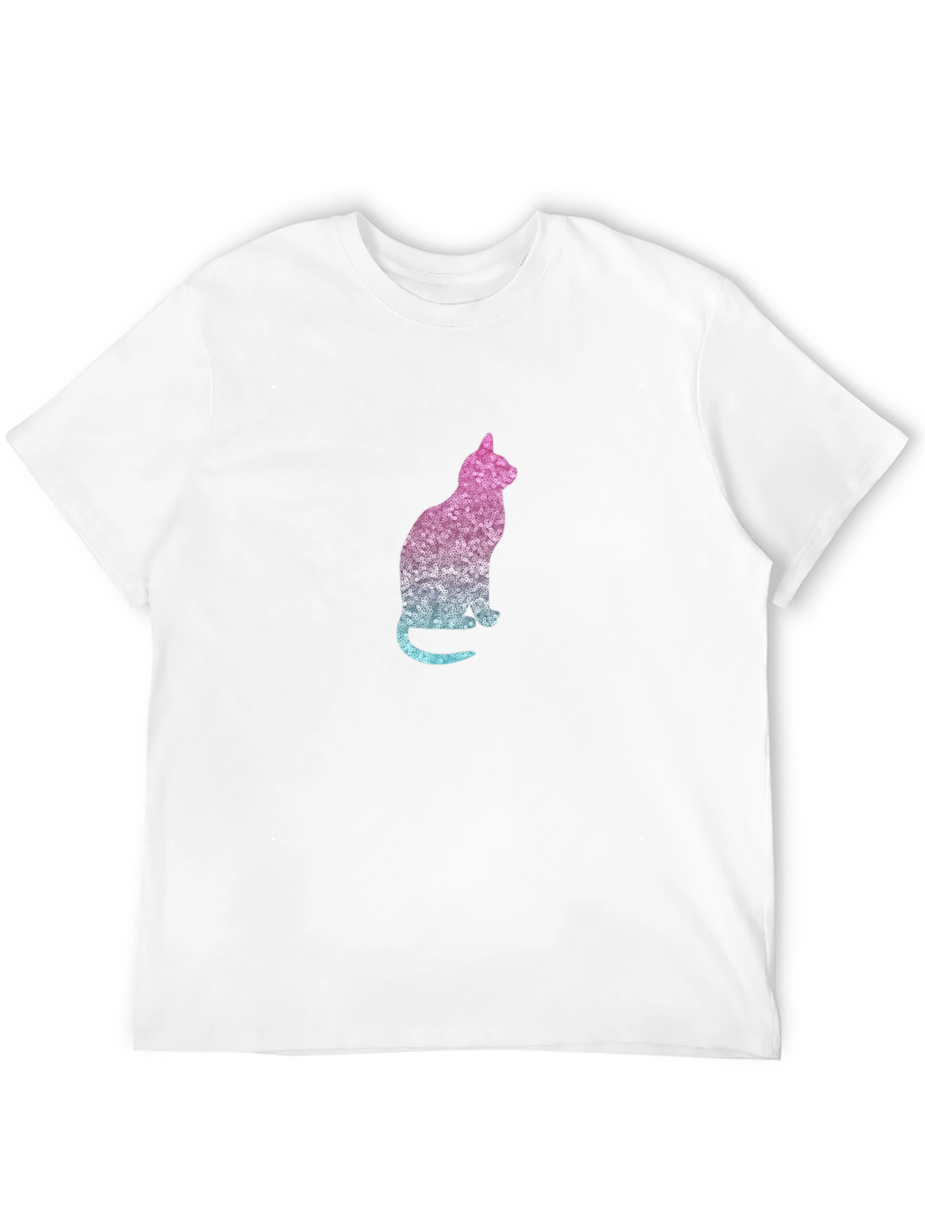 Black Stylish Cat Silhouette Graphic Tee - Black view 12