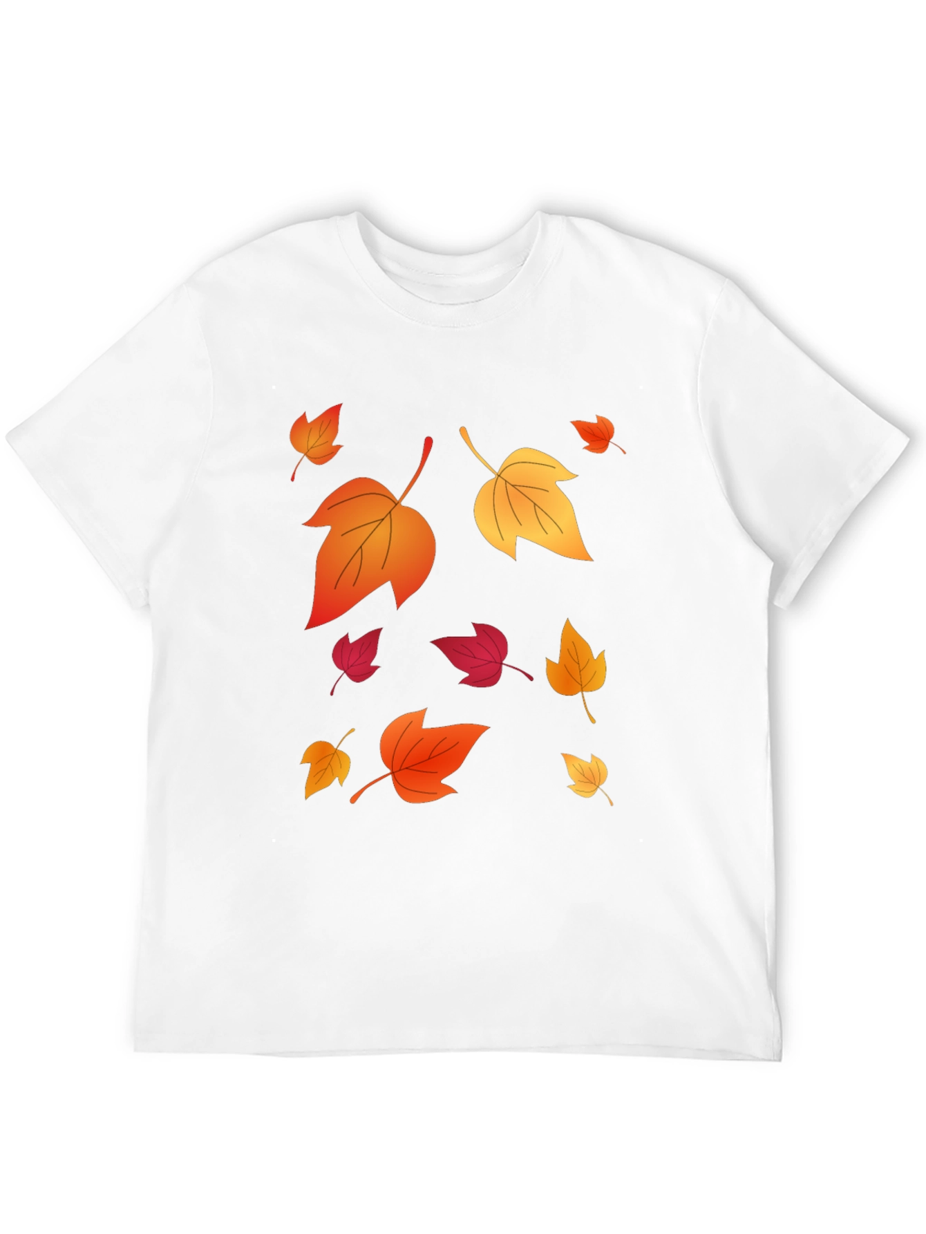 Black Autumn Leaves Graphic Black T-Shirt view 12