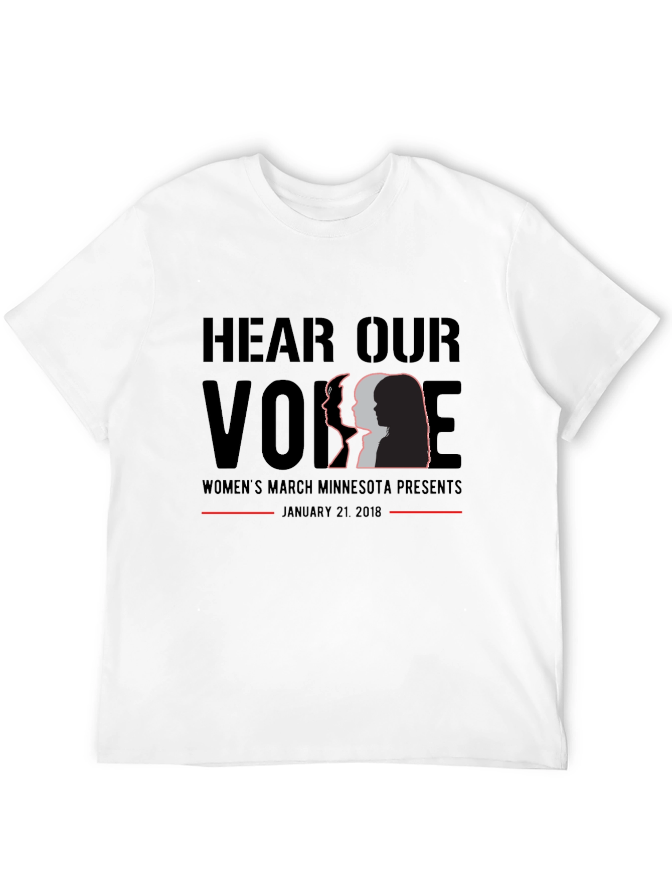 Hear Our Voice Women's March Black T-Shirt - 12