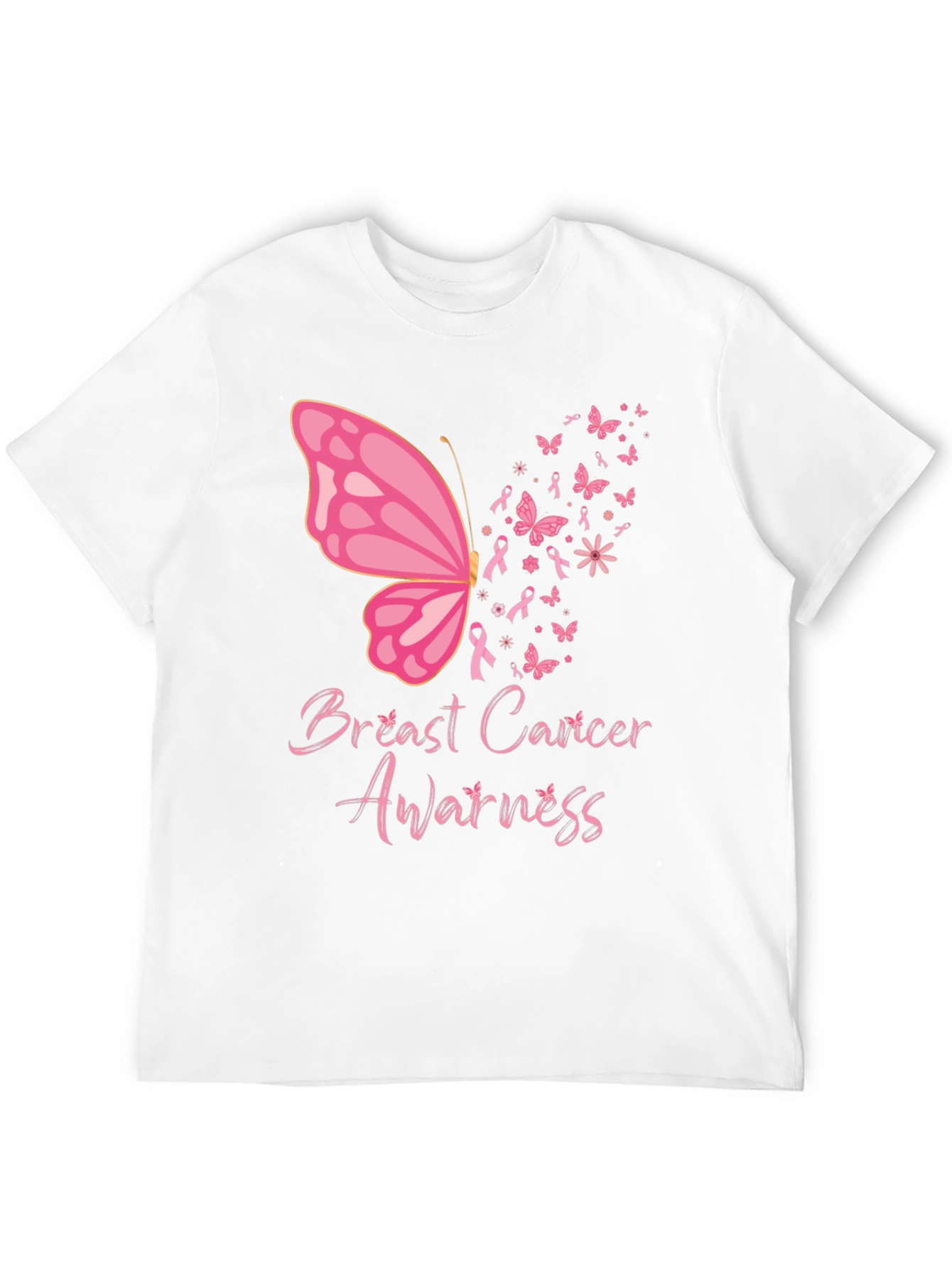 Black Breast Cancer Awareness Butterfly Tee view 12