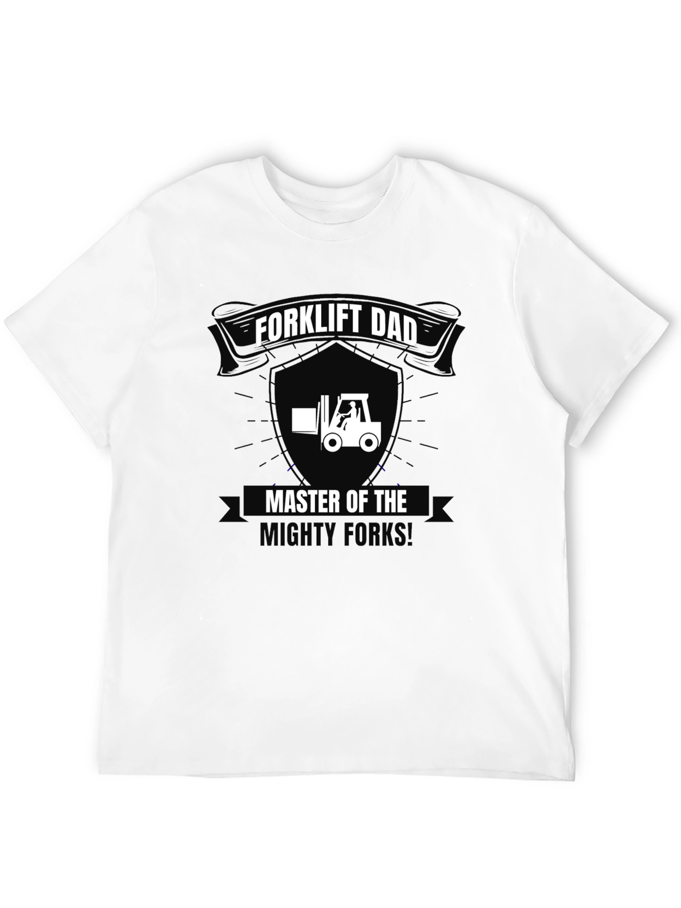 Black Forklift Dad T-Shirt - Master of the Mighty Forks! view 12