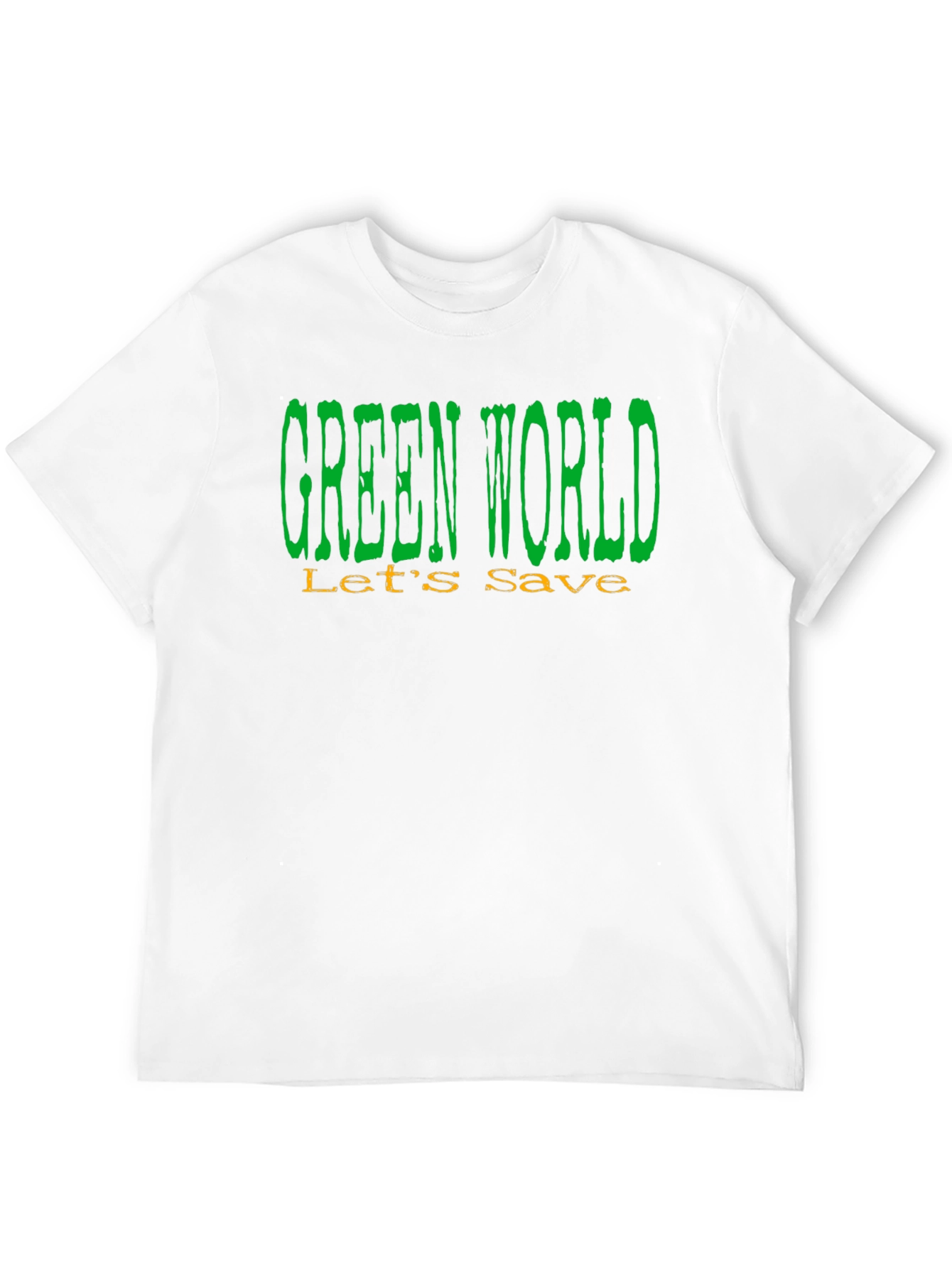 Black Green World Let's Save Earth Graphic Tee - Black Cotton T-Shirt view 12