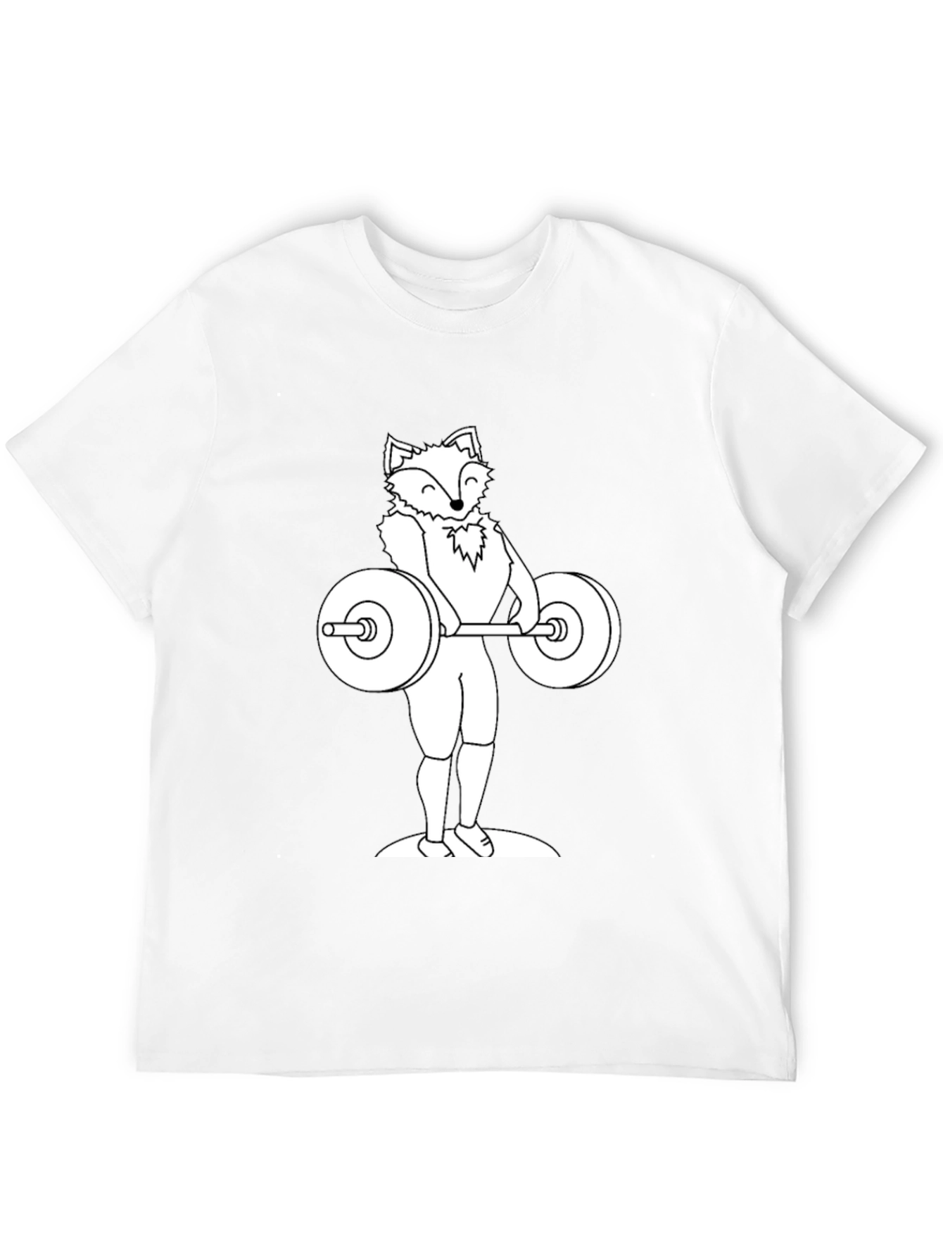 Black Fox Lifting Weights Graphic Tee - Black T-Shirt view 12