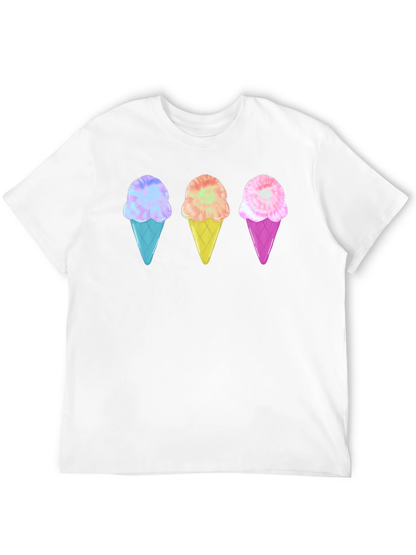 Black Ice Cream Cone Graphic Tee - Black Unisex T-Shirt view 12