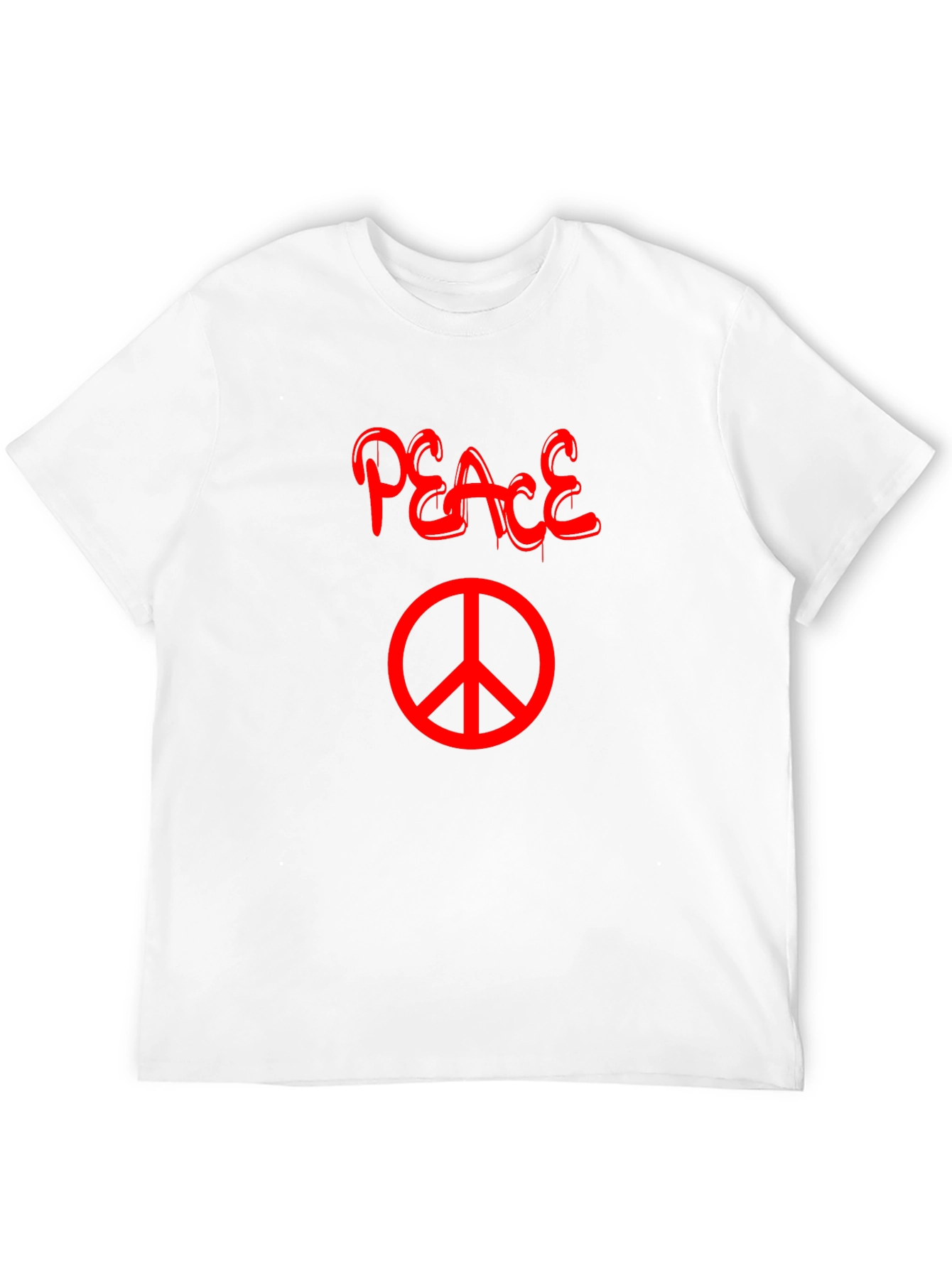 Black Peace T-Shirt - Black with Red Graphic view 12