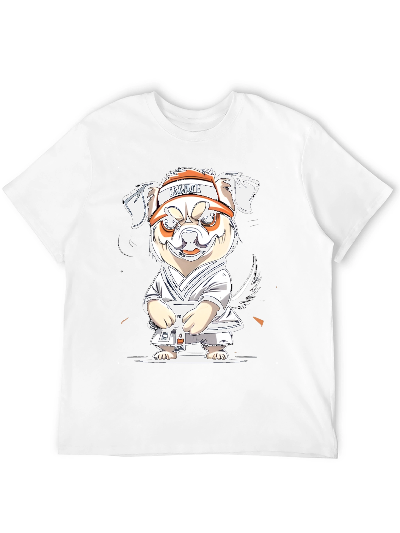 Black Cartoon Dog Karate T-Shirt view 12