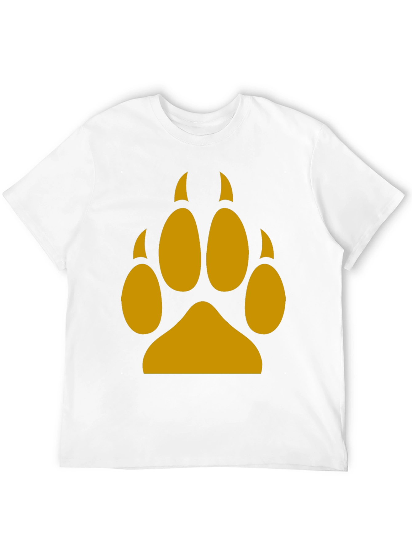 Black Wolf Paw Print Tee - Black Cotton Blend T-Shirt view 12
