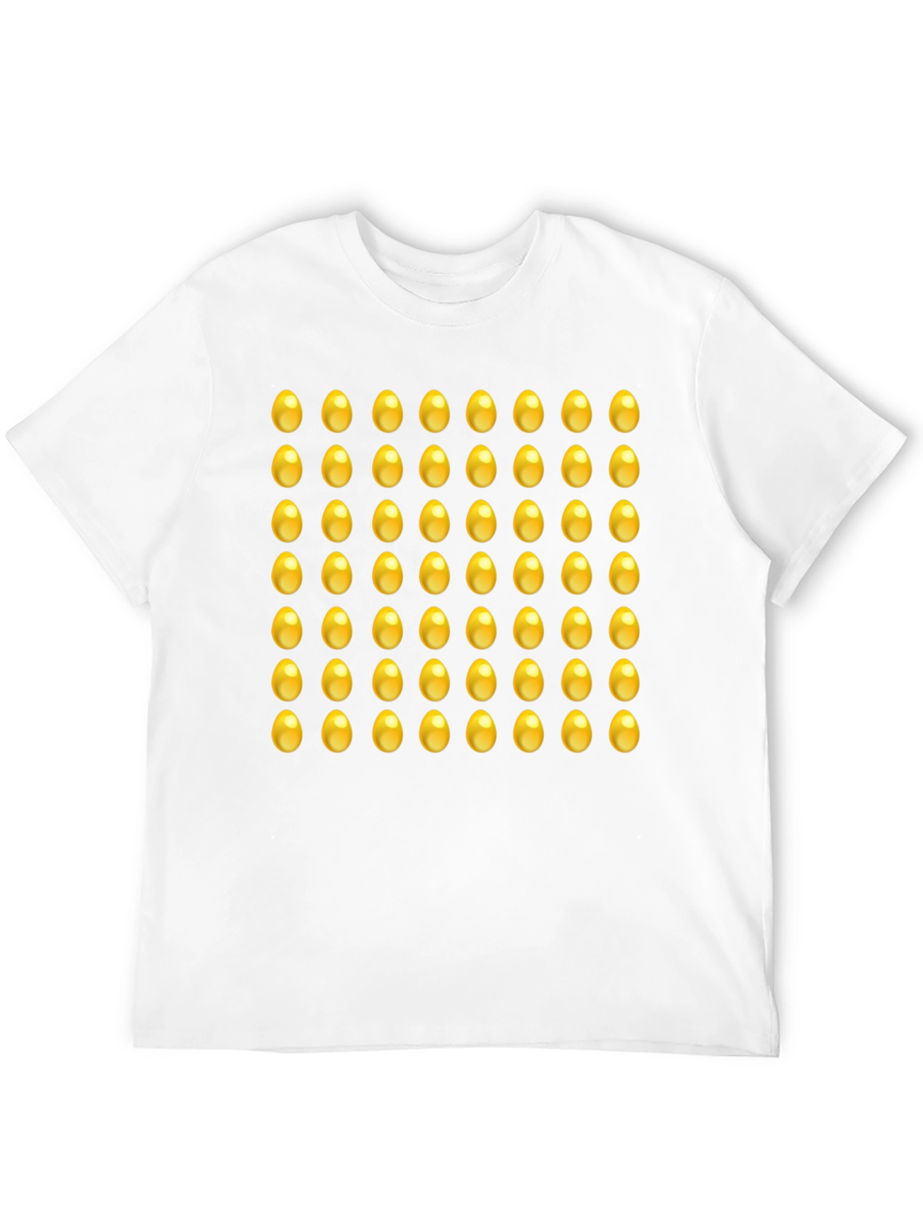 Black Golden Egg Pattern Tee - Fun Novelty Graphic T-Shirt view 12