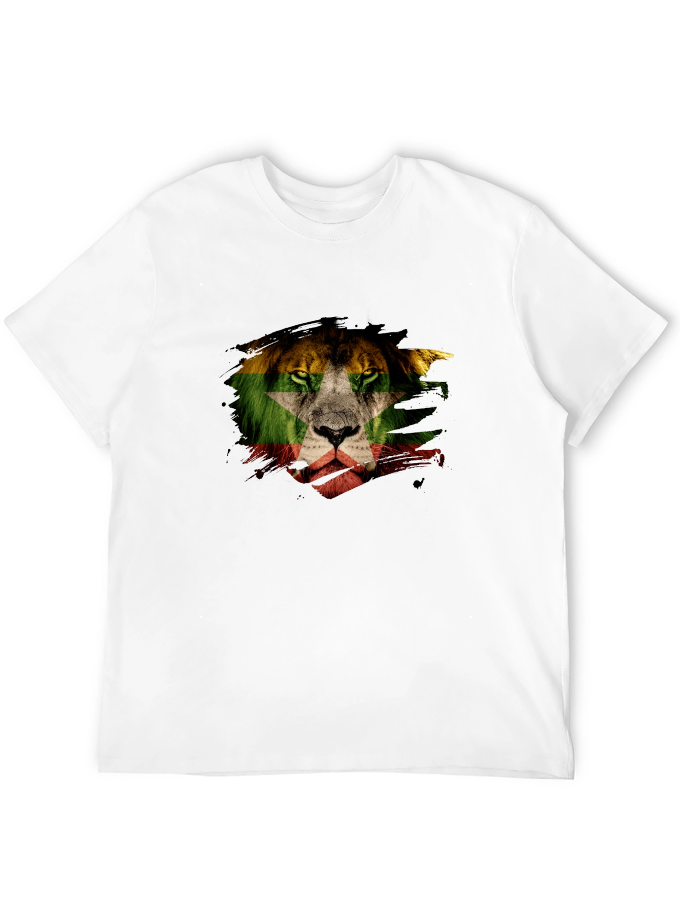 Black Lion Flag Graphic T-Shirt - Modern Style view 12