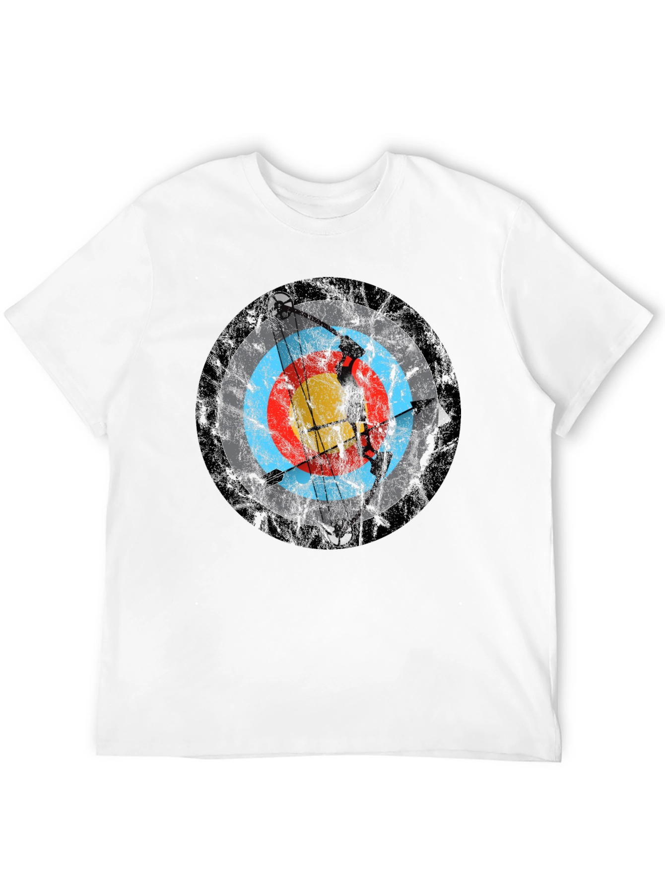 Black Archery Target Tee - Vintage Bow and Arrow Design view 12
