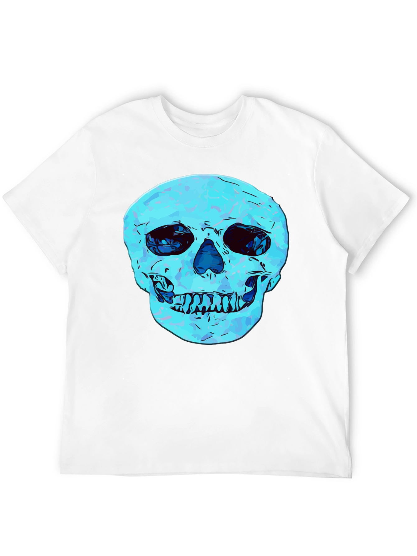 Black Cool Skull Graphic Print Black T-Shirt view 12