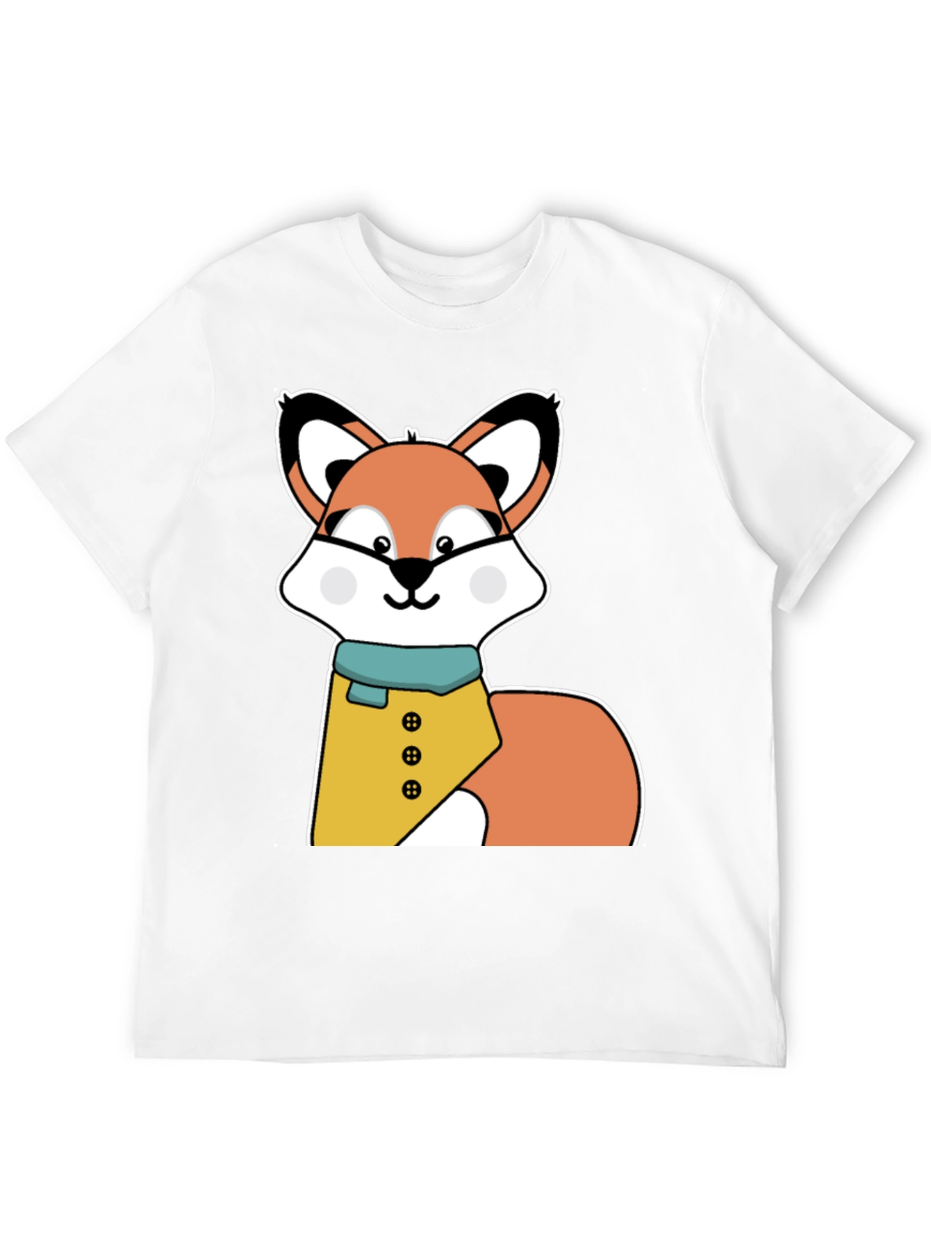 Black Cute Cartoon Fox T-Shirt - Stylish Animal Graphic Tee view 12
