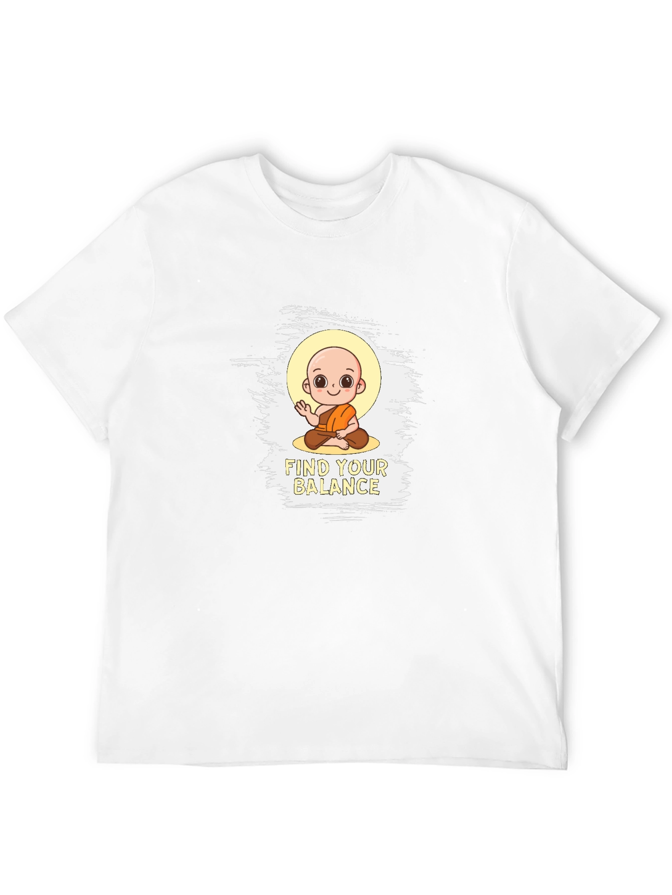 Black Find Your Balance T-Shirt - Cute Monk Design view 12