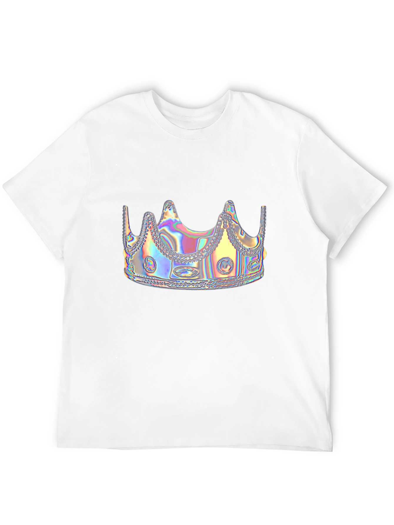 Black Holographic Crown Graphic Black Tee Shirt view 12