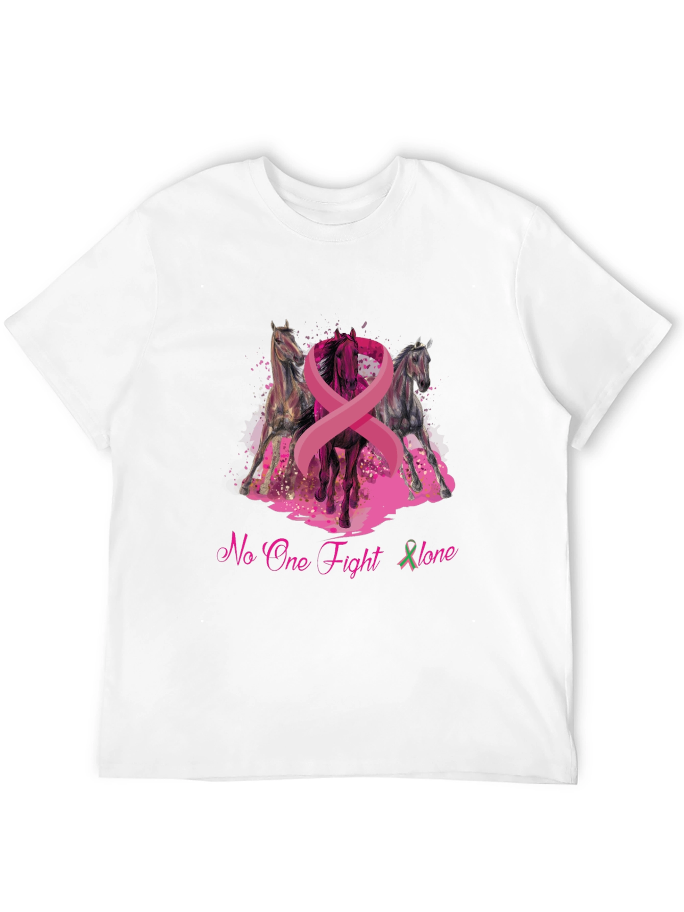 Black Horse & Breast Cancer Awareness Graphic T-Shirt view 12