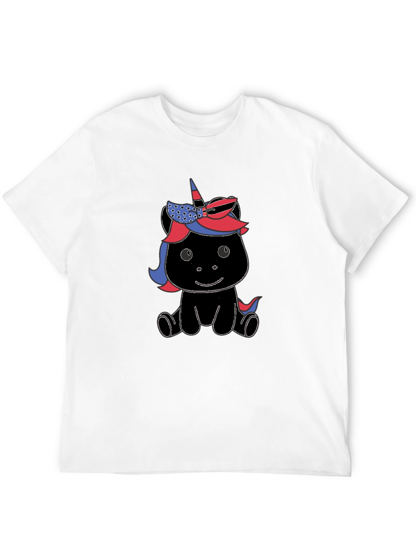 Black Cute Cartoon Unicorn Graphic T-Shirt view 12