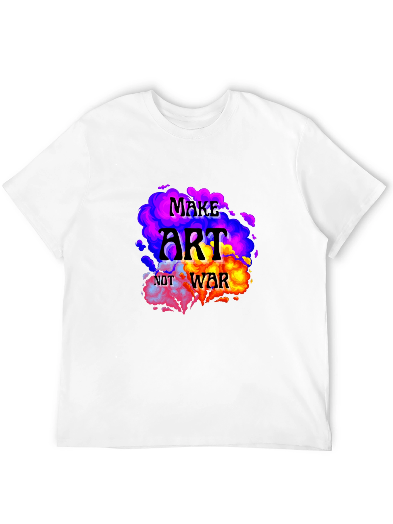 Black Make Art Not War Graphic T-Shirt view 12