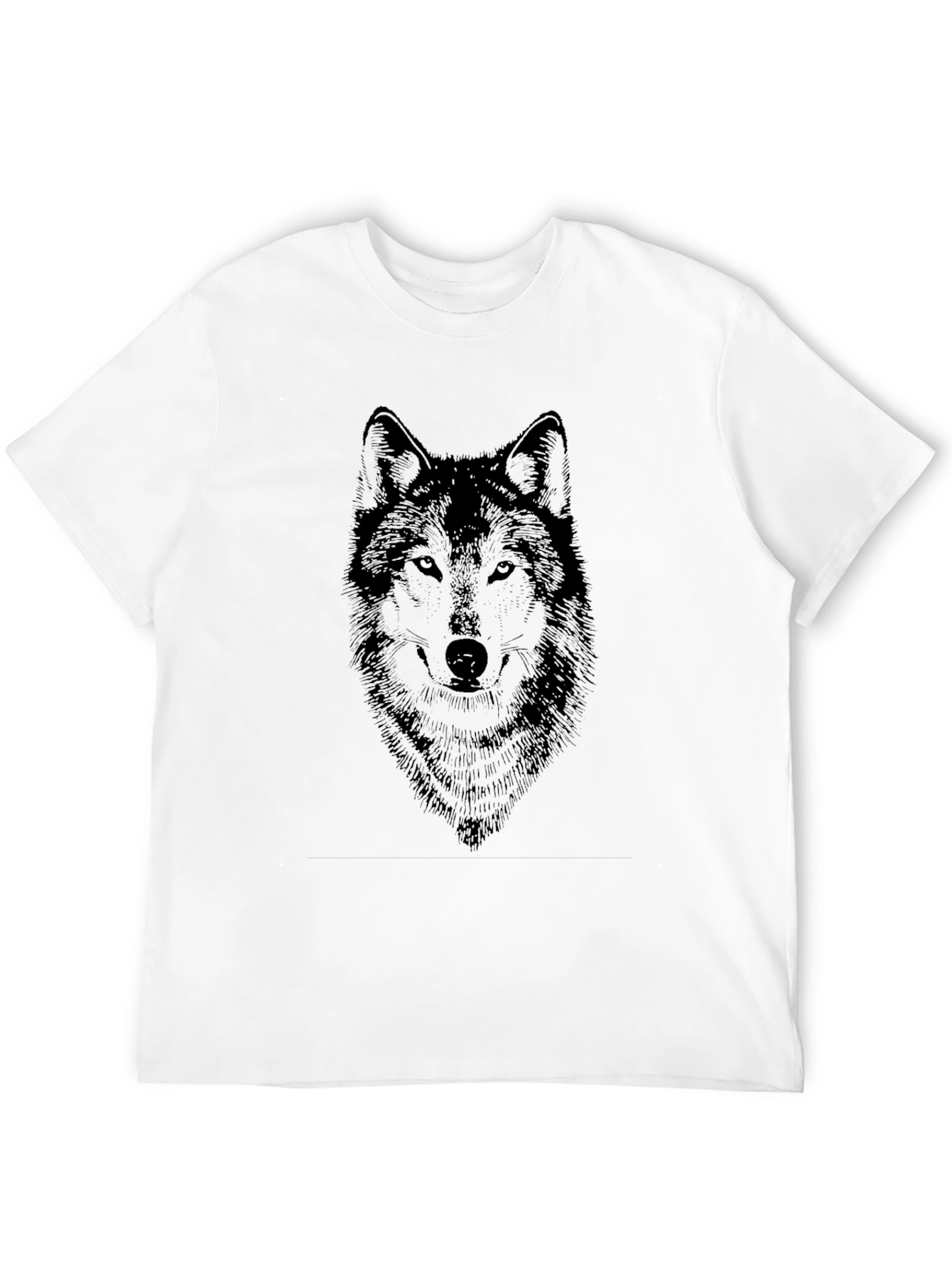 Black Men's Black Wolf Graphic Tee - Fierce Style view 12