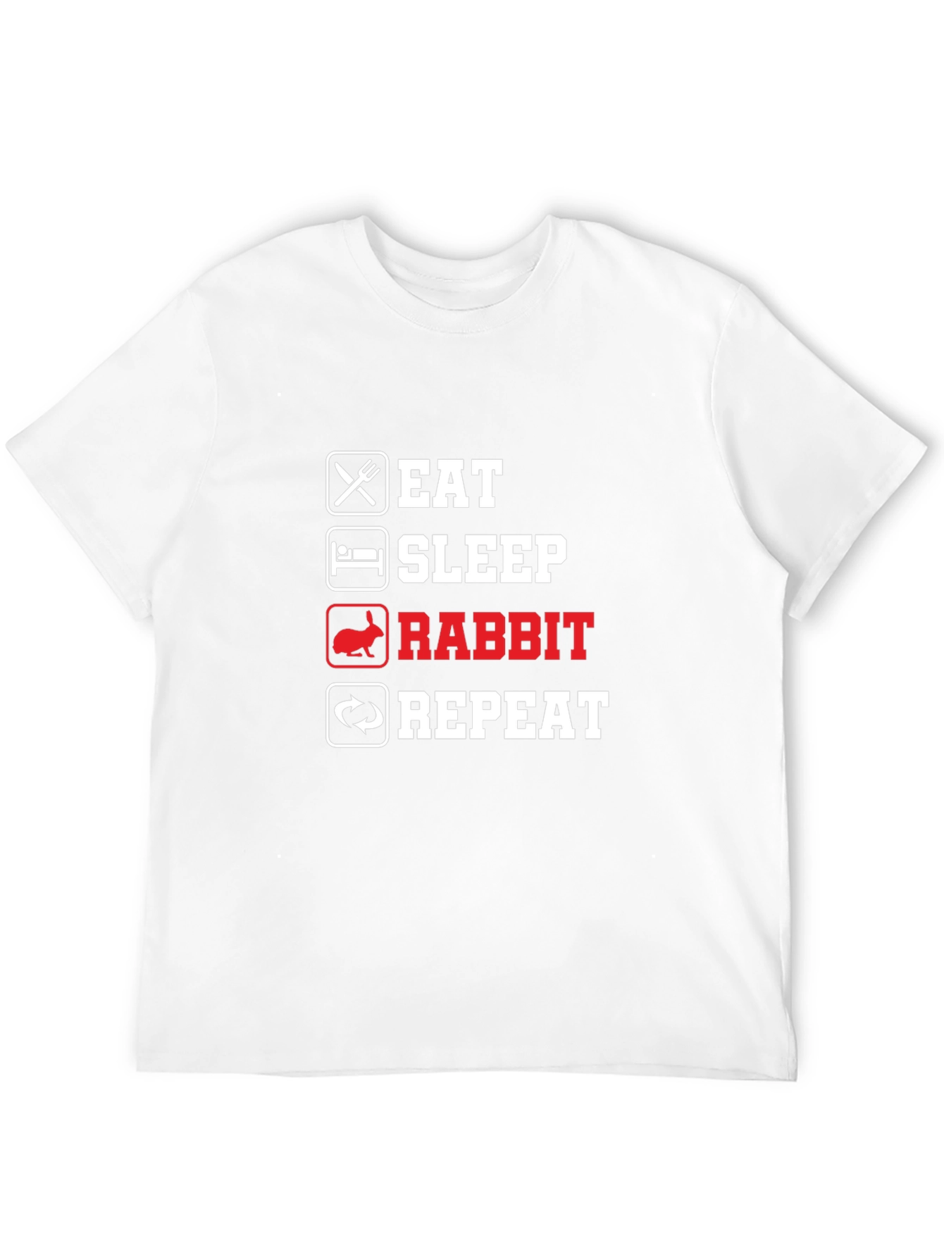 Black Eat Sleep Rabbit Repeat T-Shirt - Funny Pet Owner Tee view 12
