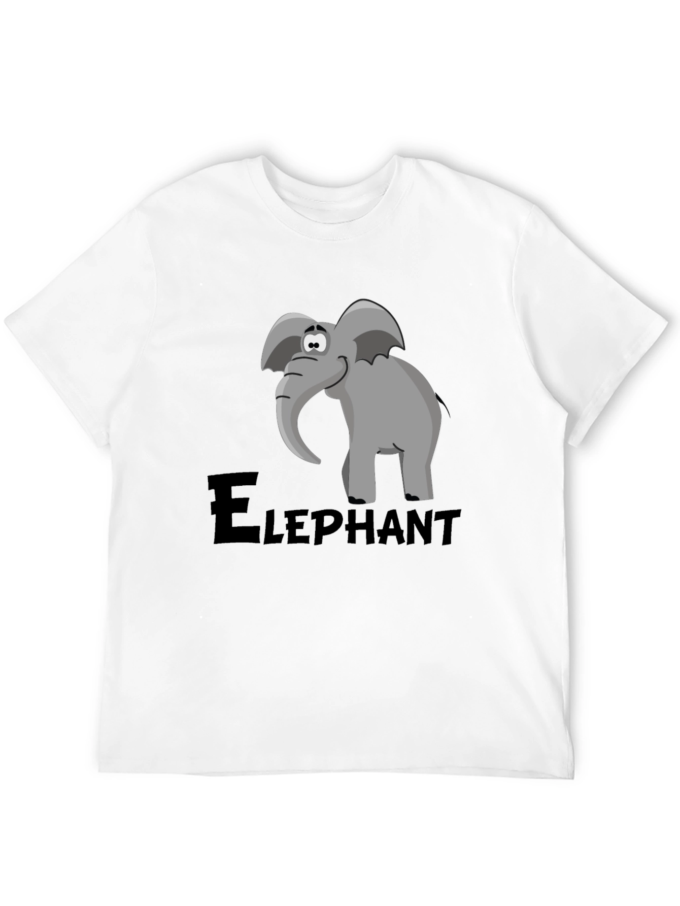Black Elephant Cartoon Graphic Tee - Black view 12