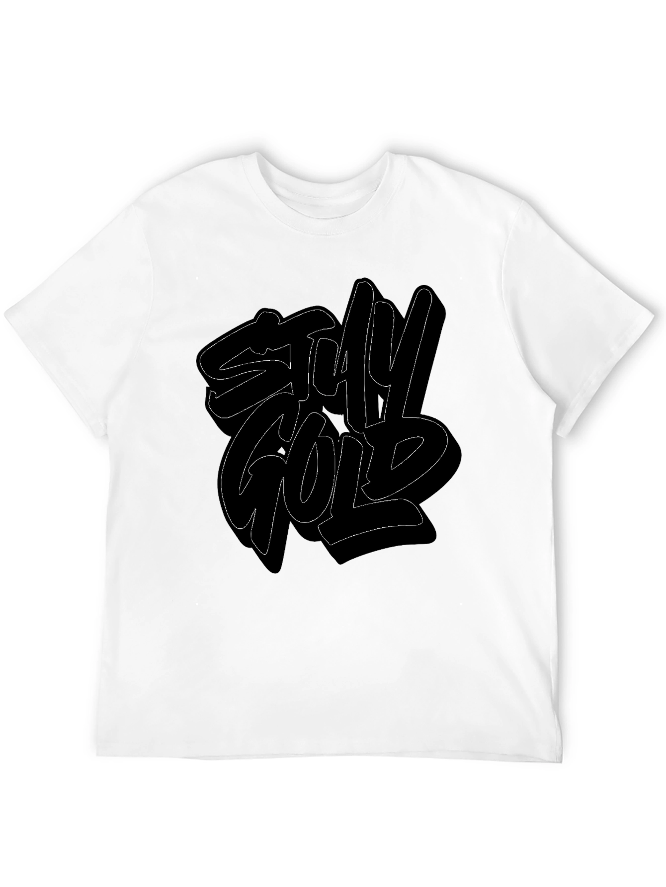 Black Stay Gold Graphic Print Men's Black T-Shirt view 12