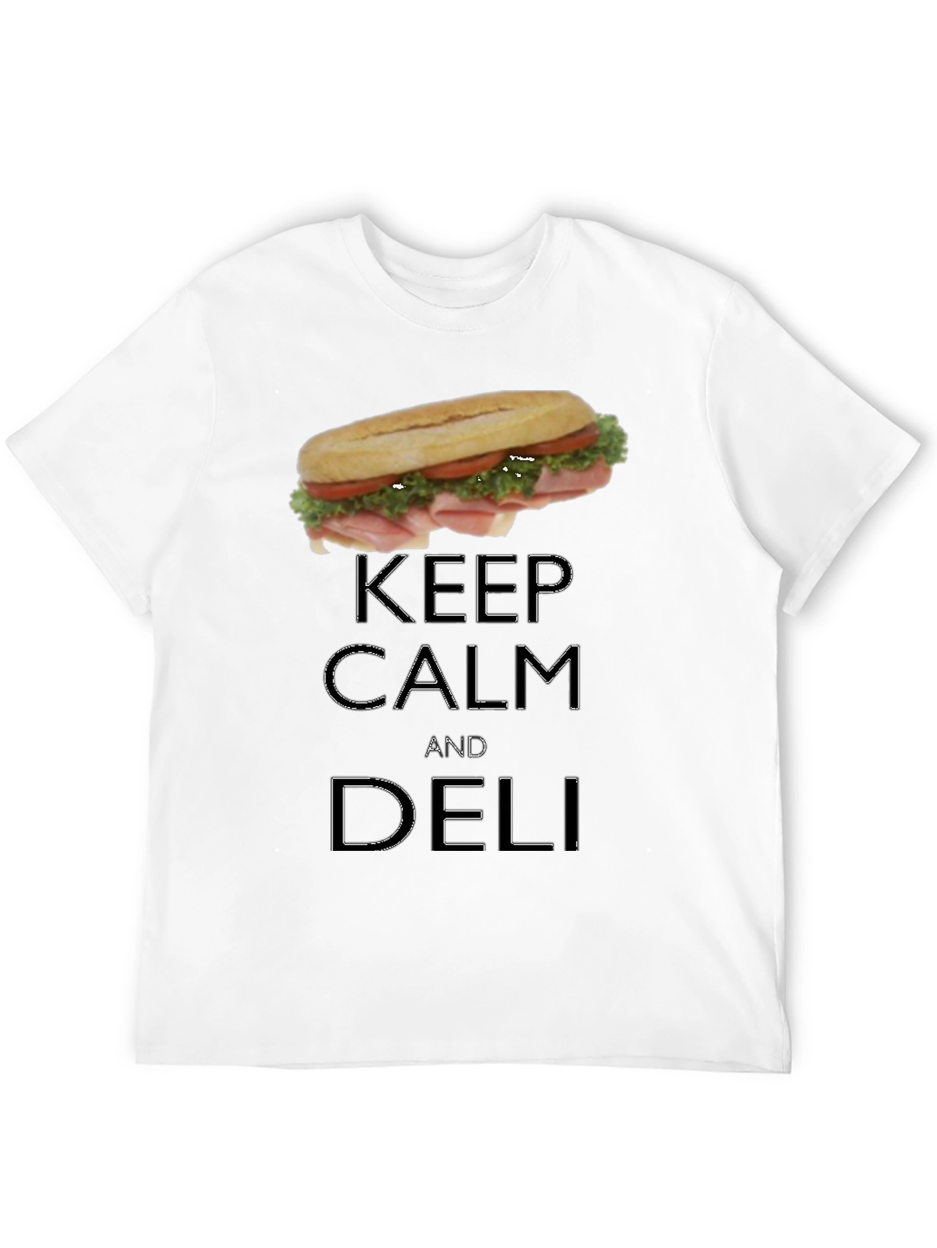 Black Keep Calm & Deli T-Shirt - Sandwich Lover Tee view 12