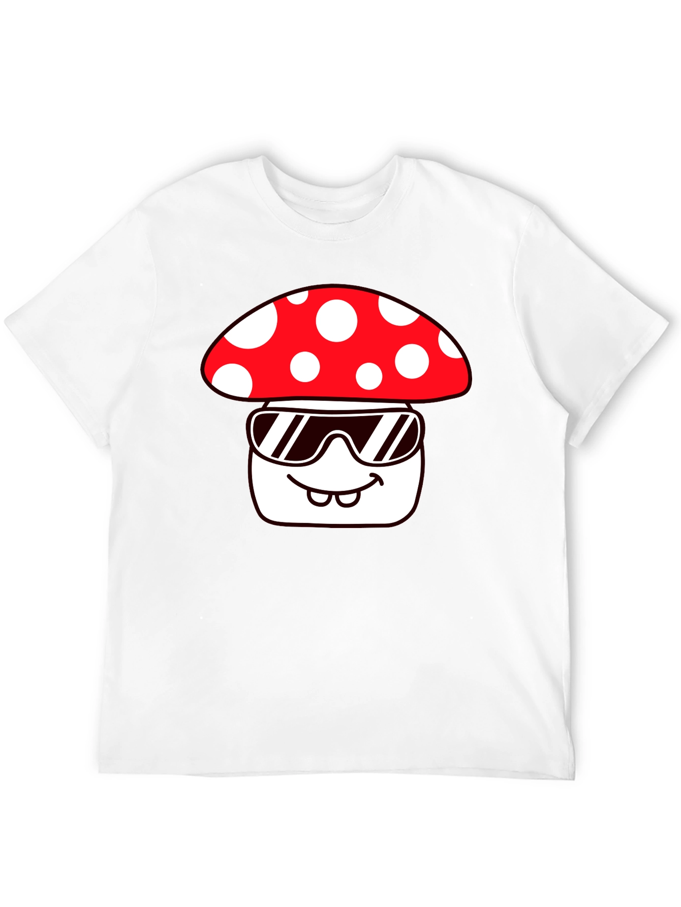 Black Cool Mushroom Graphic Tee - Quirky Fun Design view 12