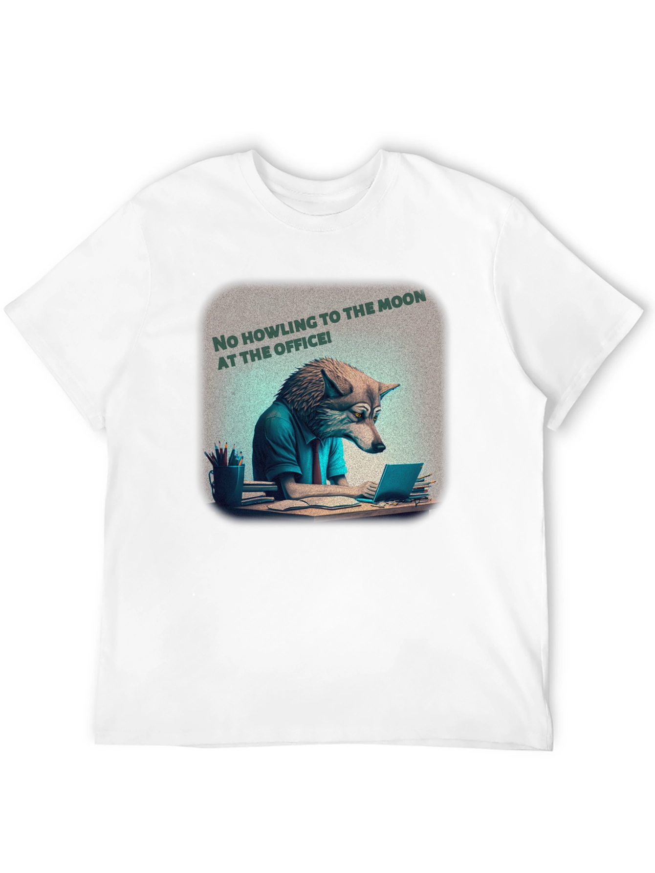 Black No Howling at the Office Tee view 12